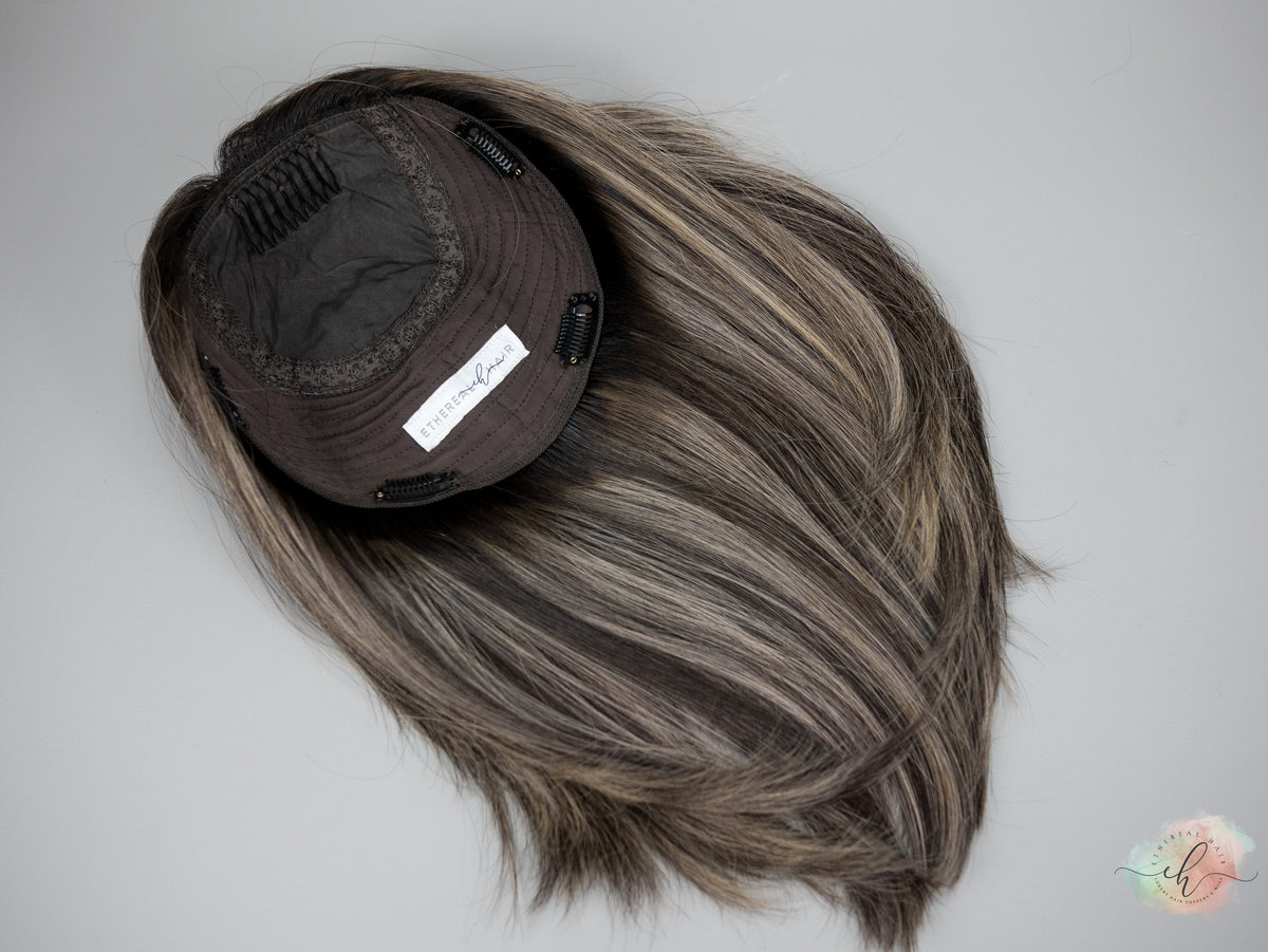 “YOU OUGHTA KNOW&quot; Exquisite Topper: Silk Top, 8x8, 14&quot;, Curtain Bangs