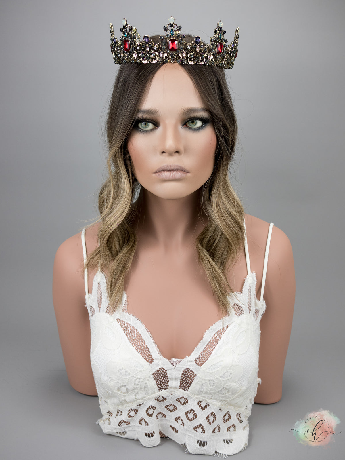 “NADIA&quot; Premium Topper: Closed Lace Top, 8x8, 17-18&quot;