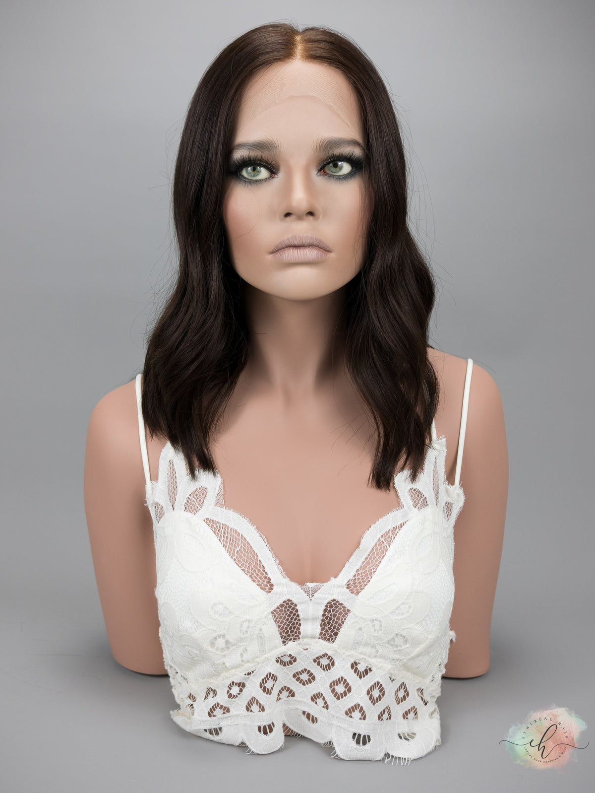 DOORBUSTER “LARK&quot; Premium Wig: Lace Top, Fully Handtied, Sz. M, 16&quot;
