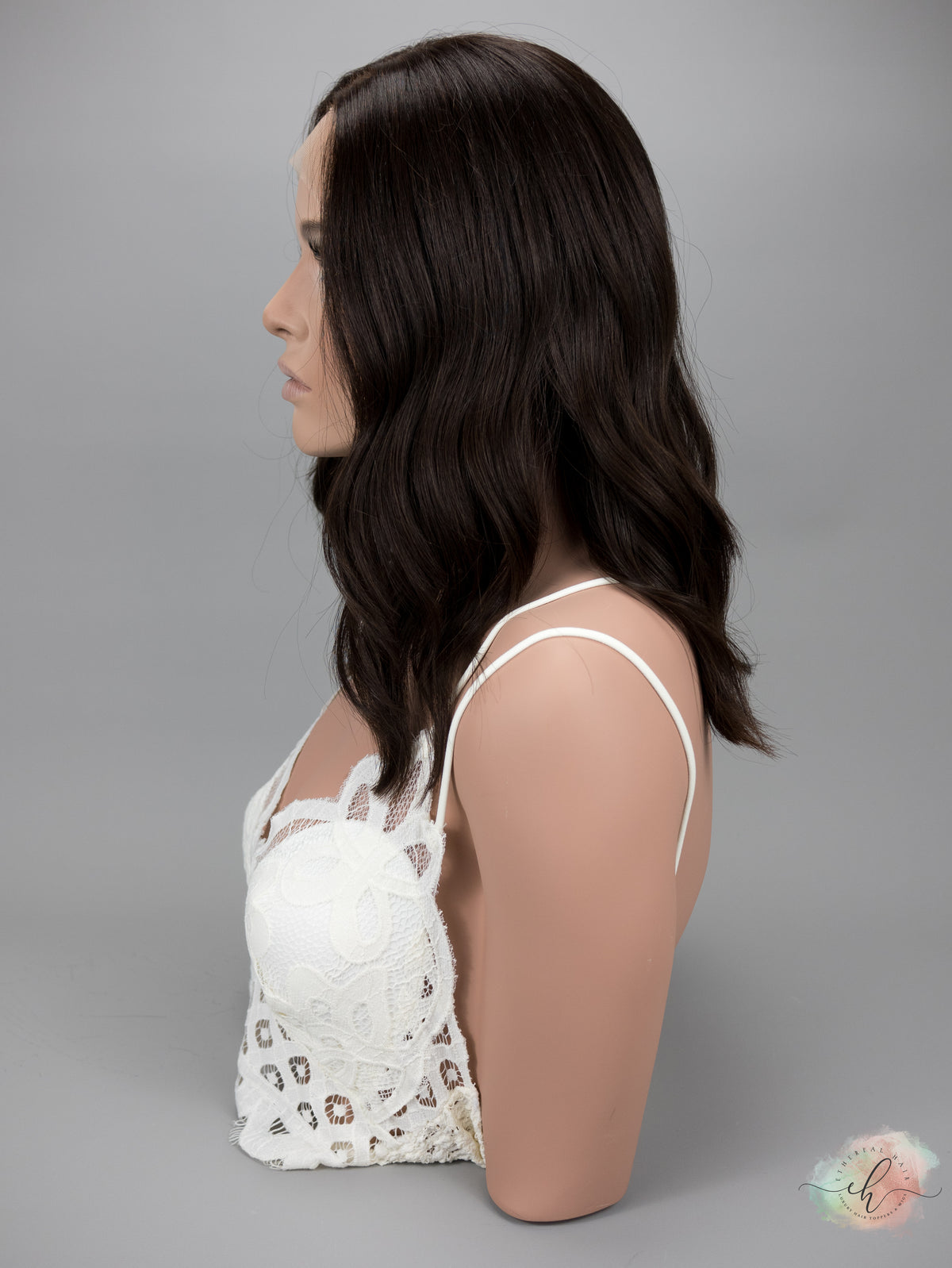 DOORBUSTER “LARK&quot; Premium Wig: Lace Top, Fully Handtied, Sz. M, 16&quot;