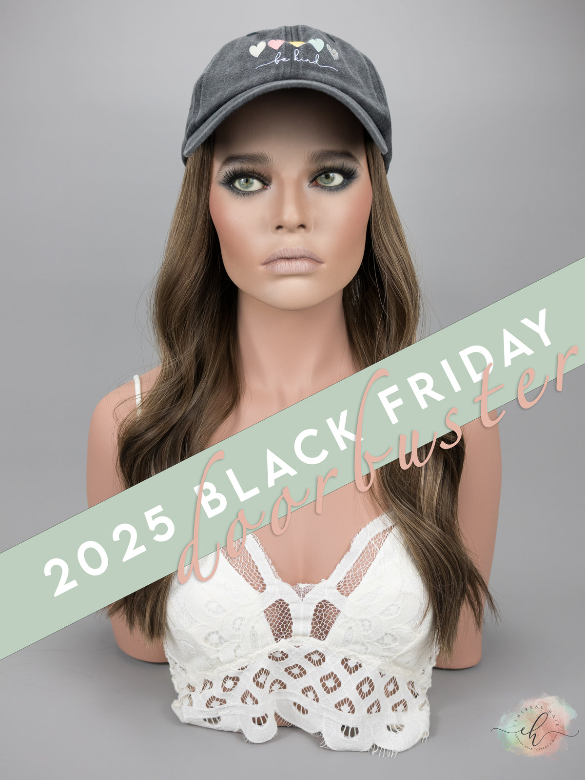 DOORBUSTER “PRAIRIE&quot; Premium HAT FALL Wig: Sz. M, 23-24&quot;