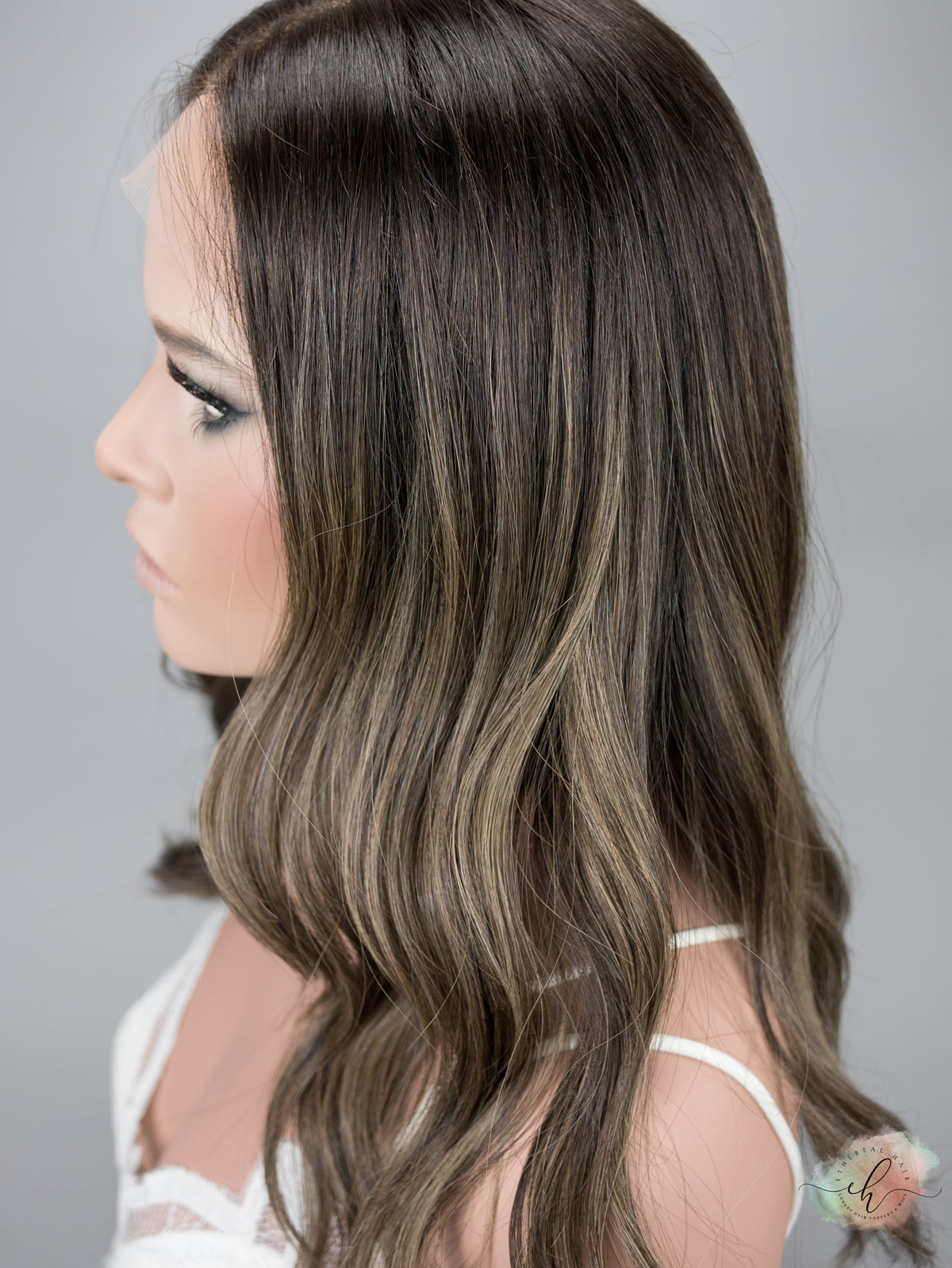 “TERRA&quot; Premium Wig: Lace Top, Fully Handtied, Sz. S/M, 19&quot;