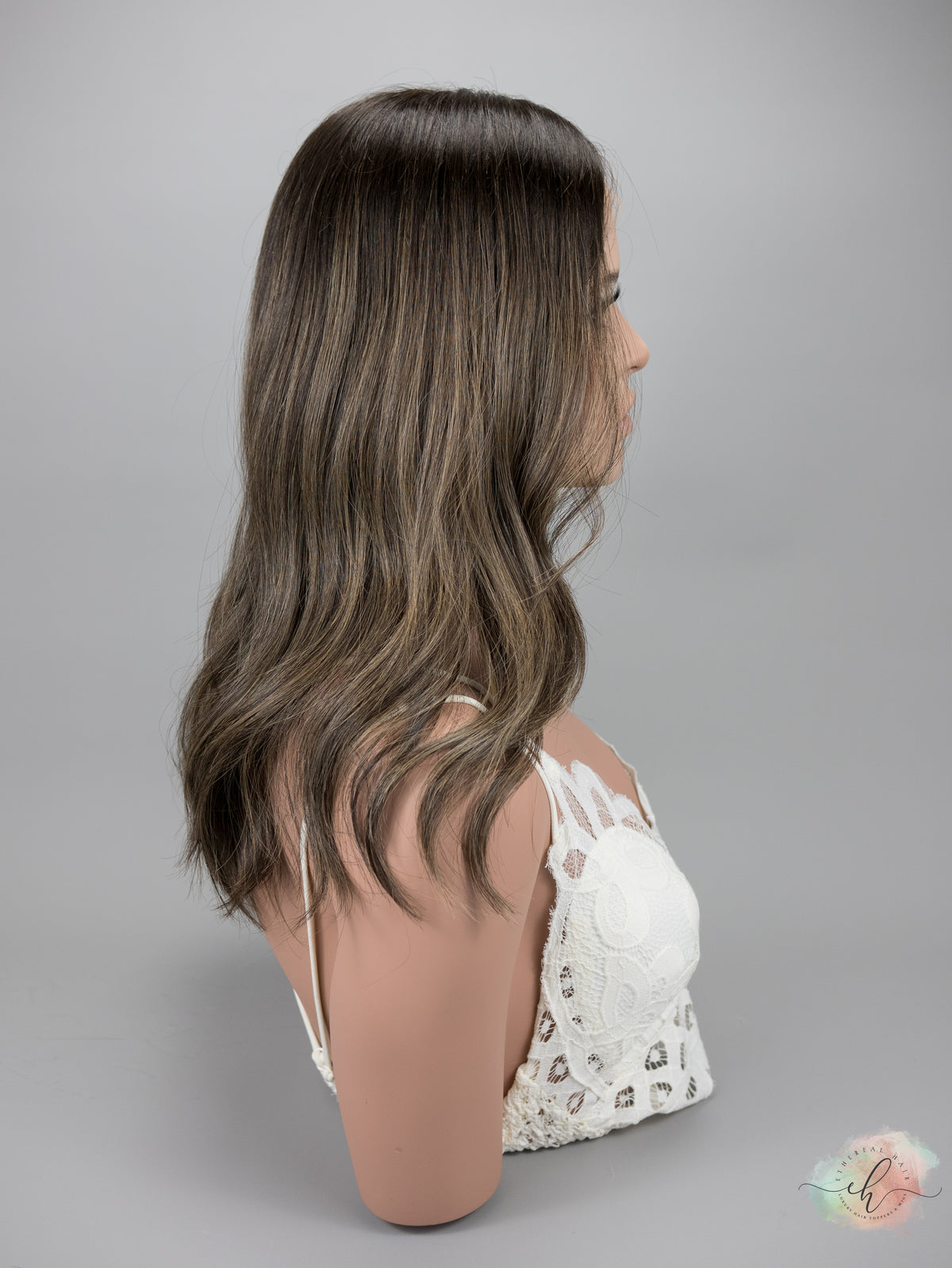 “TERRA&quot; Premium Wig: Lace Top, Fully Handtied, Sz. S/M, 19&quot;