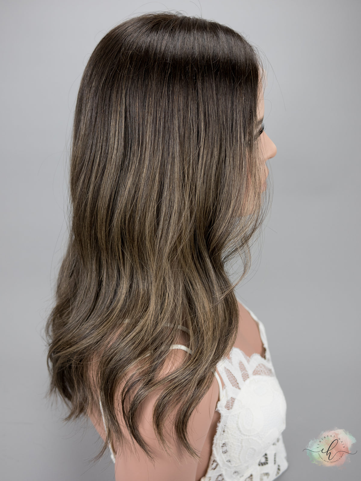 “TERRA&quot; Premium Wig: Lace Top, Fully Handtied, Sz. S/M, 19&quot;