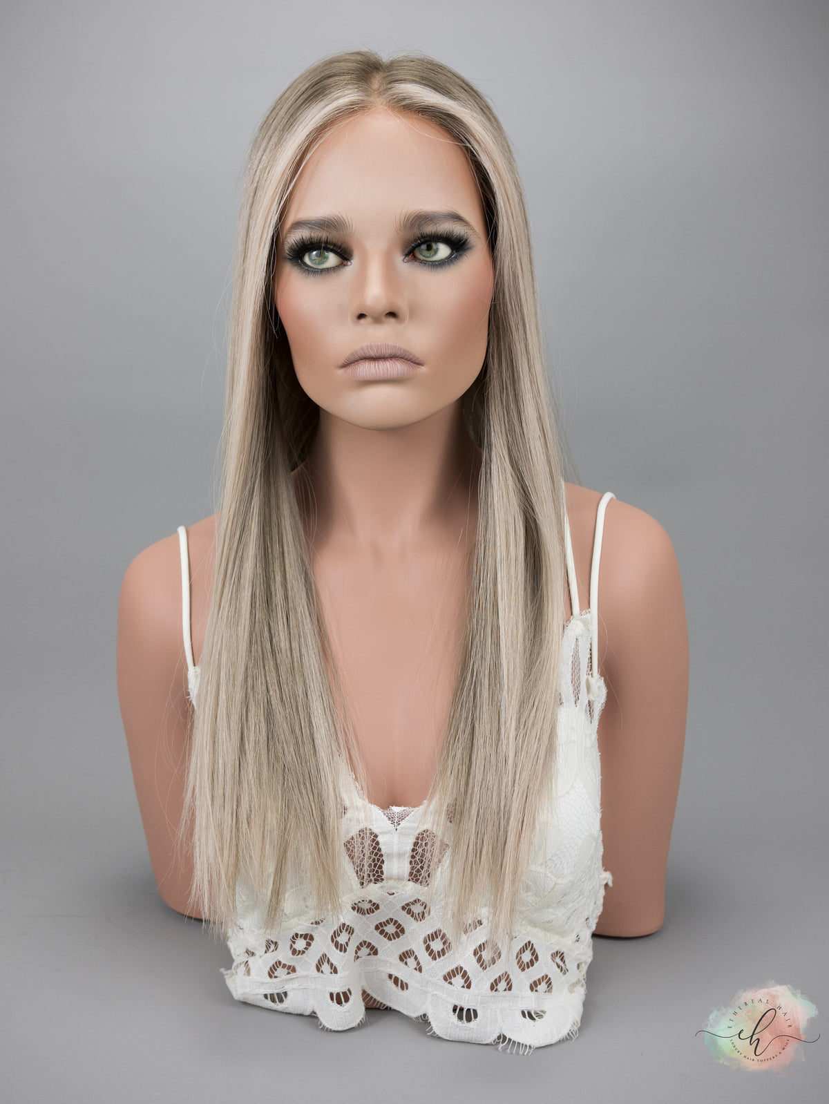 SAMPLE SALE “ESKIMO KISS&quot; Exquisite Wig: Lace Top, Sz. M, 22-23&quot;
