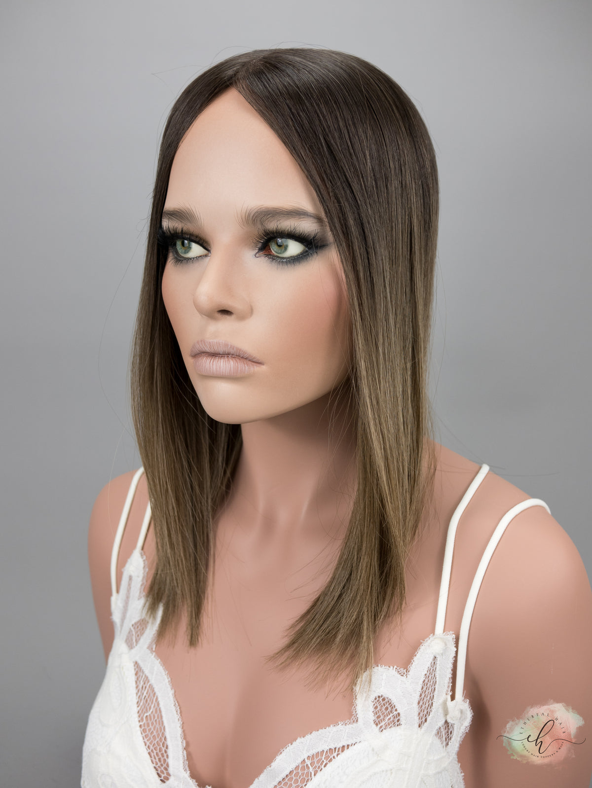 “TIANA LT ROOT" Premium Topper: Closed Lace Top, 8x8, 16"