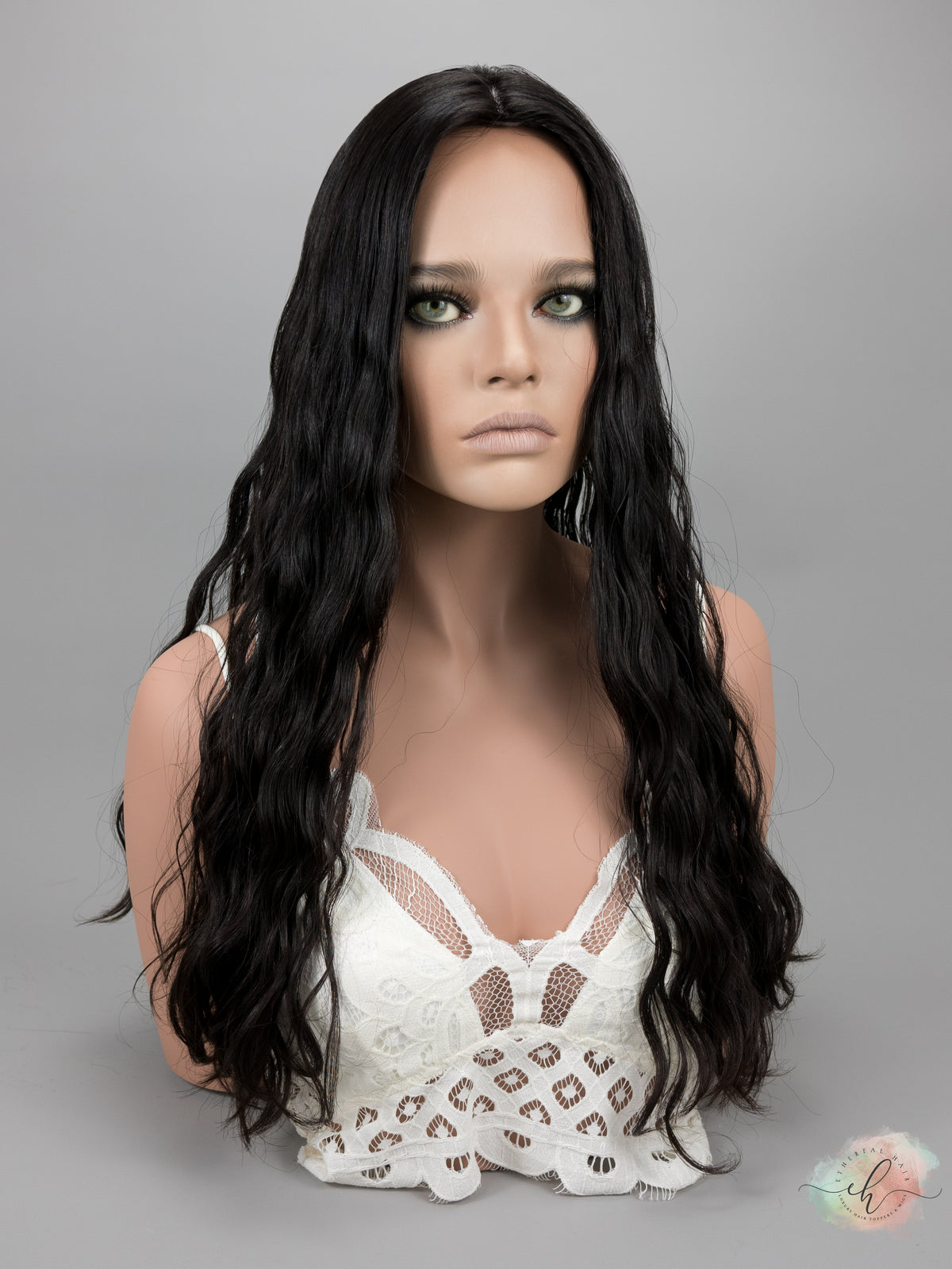 “RAVEN" Premium Topper: Silk Top, 9x9, 25", Curly