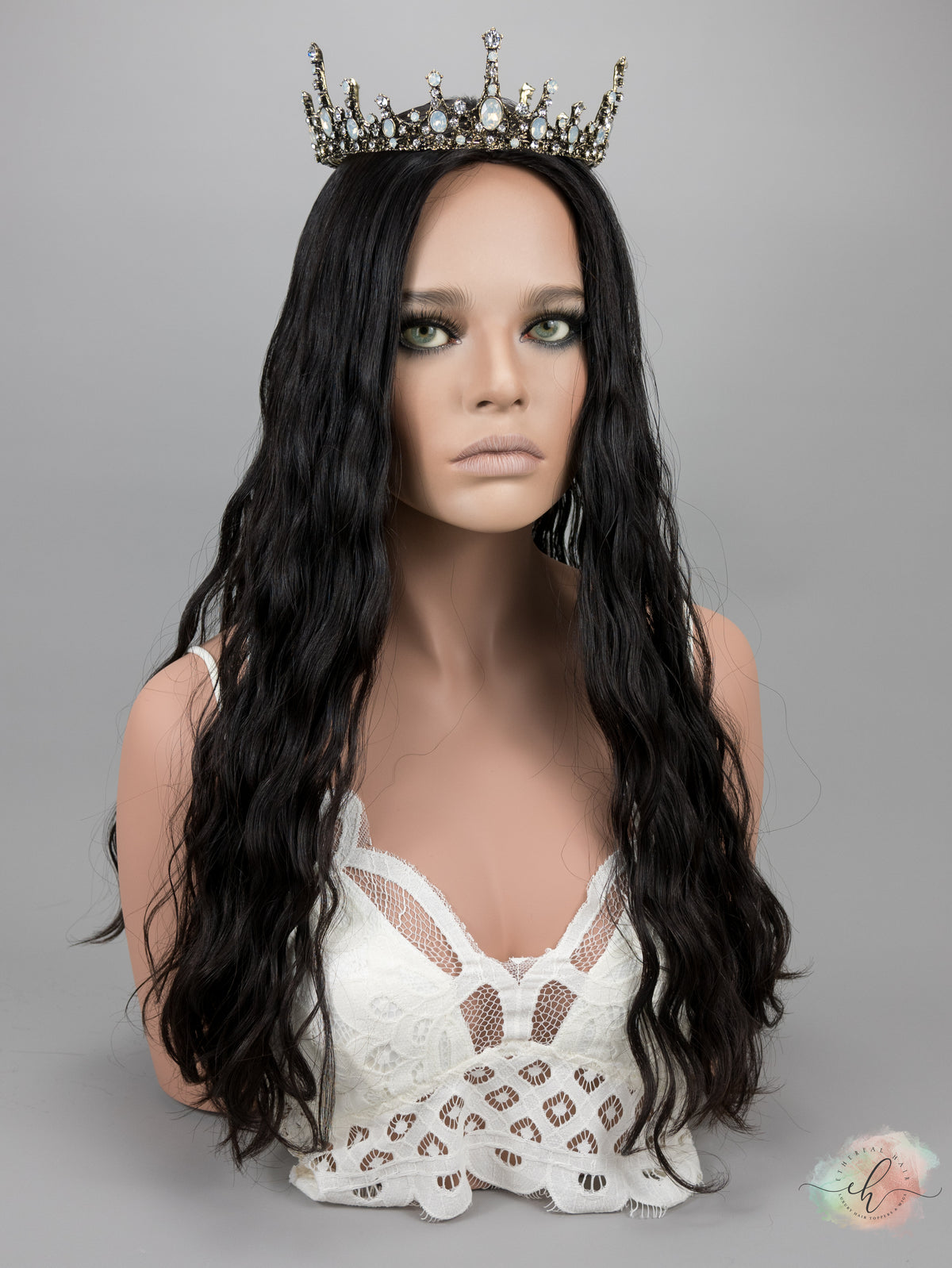 “RAVEN" Premium Topper: Silk Top, 9x9, 25", Curly