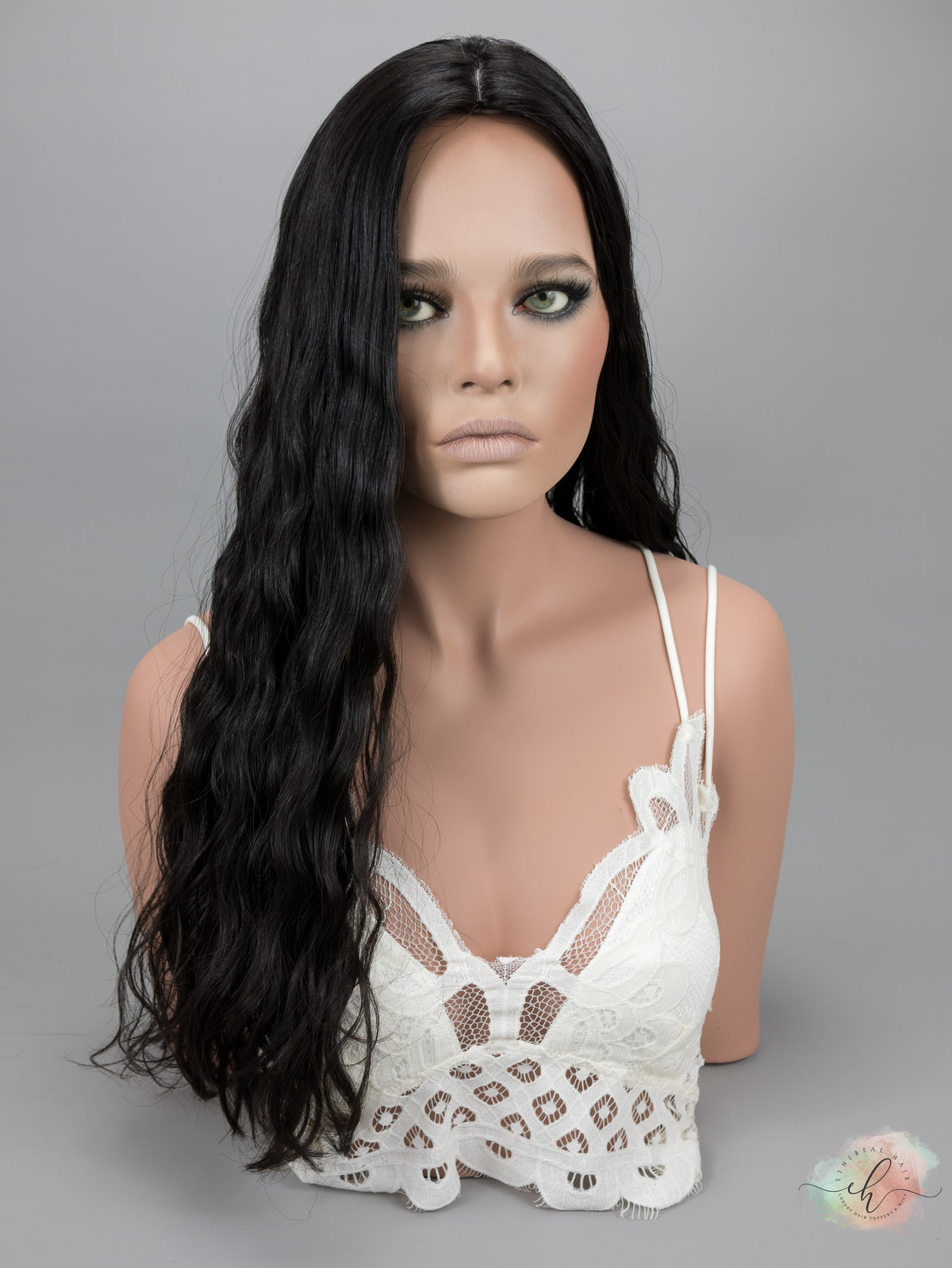 “RAVEN" Premium Topper: Silk Top, 9x9, 25", Curly