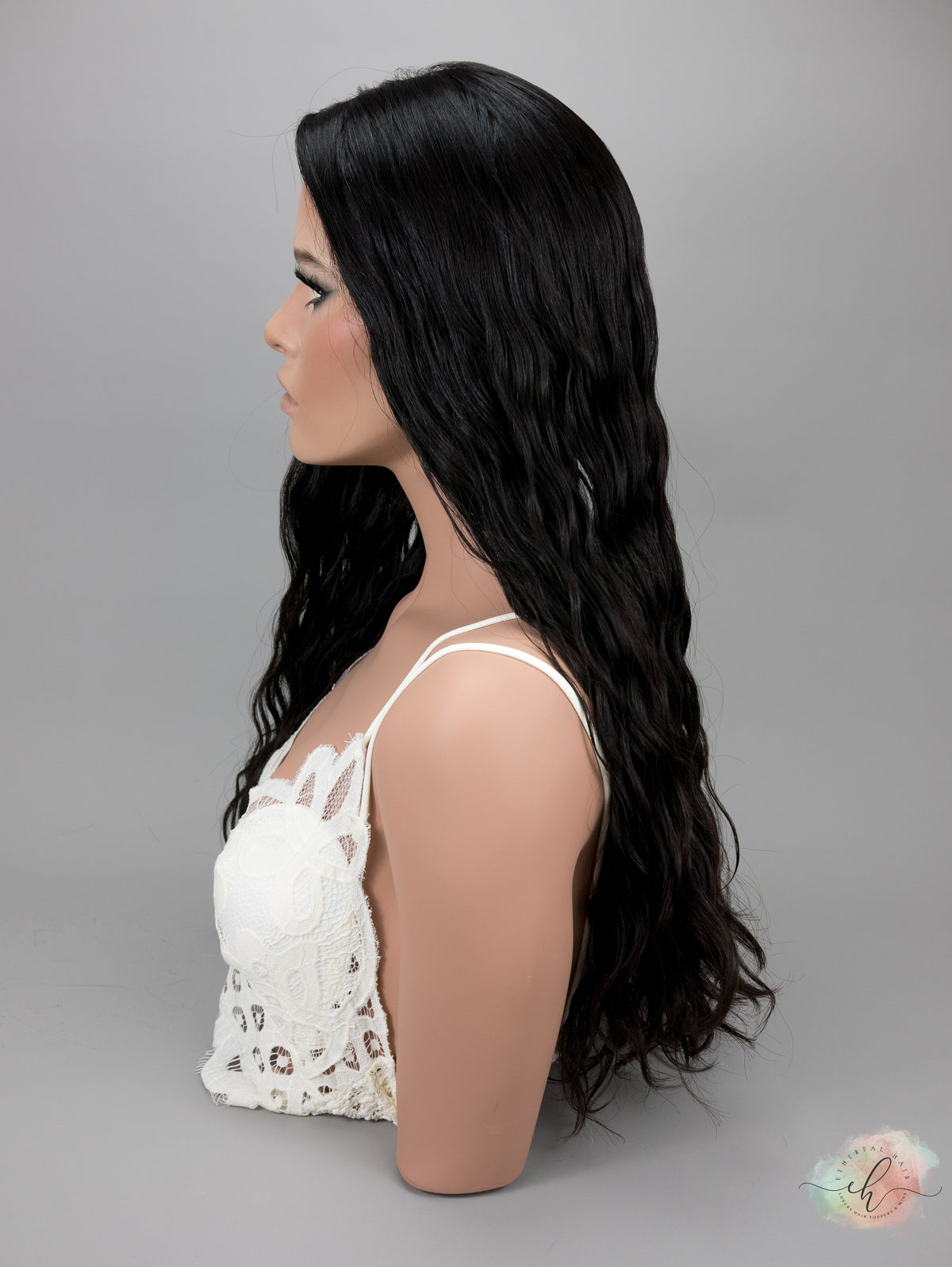 “RAVEN" Premium Topper: Silk Top, 9x9, 25", Curly