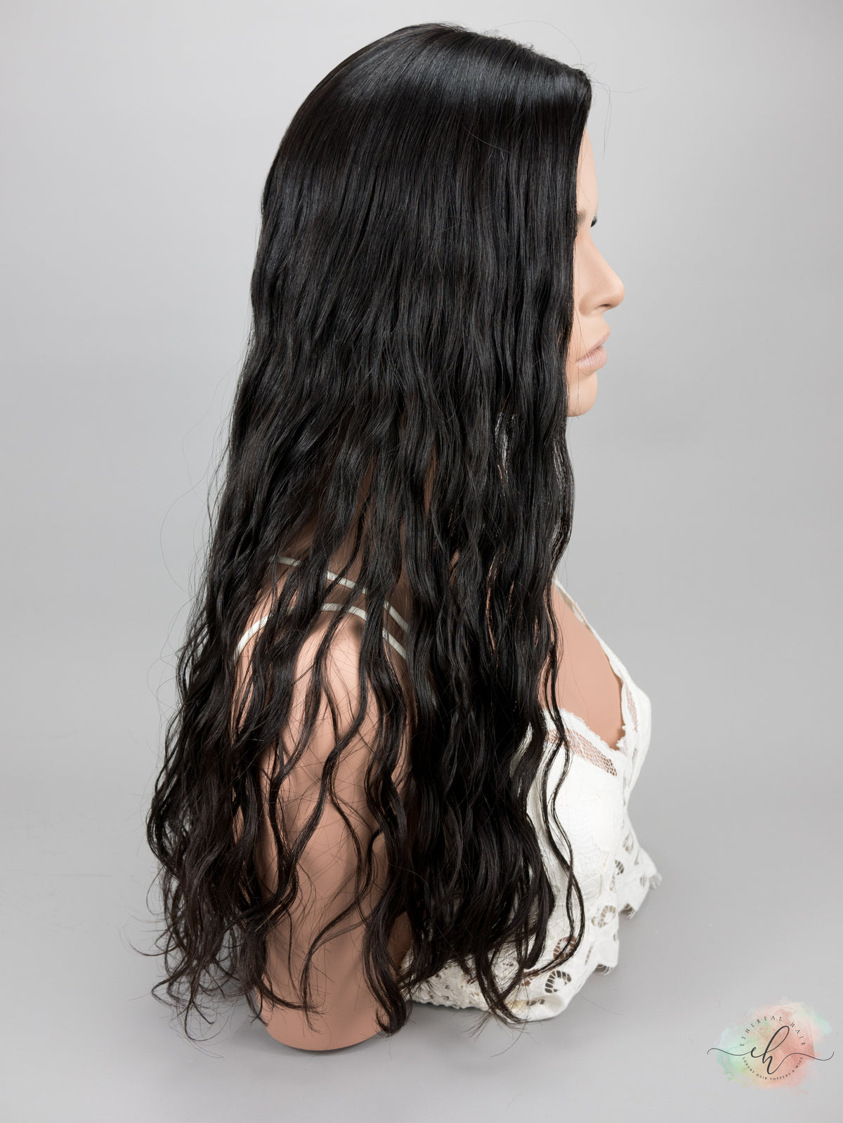 “RAVEN" Premium Topper: Silk Top, 9x9, 25", Curly