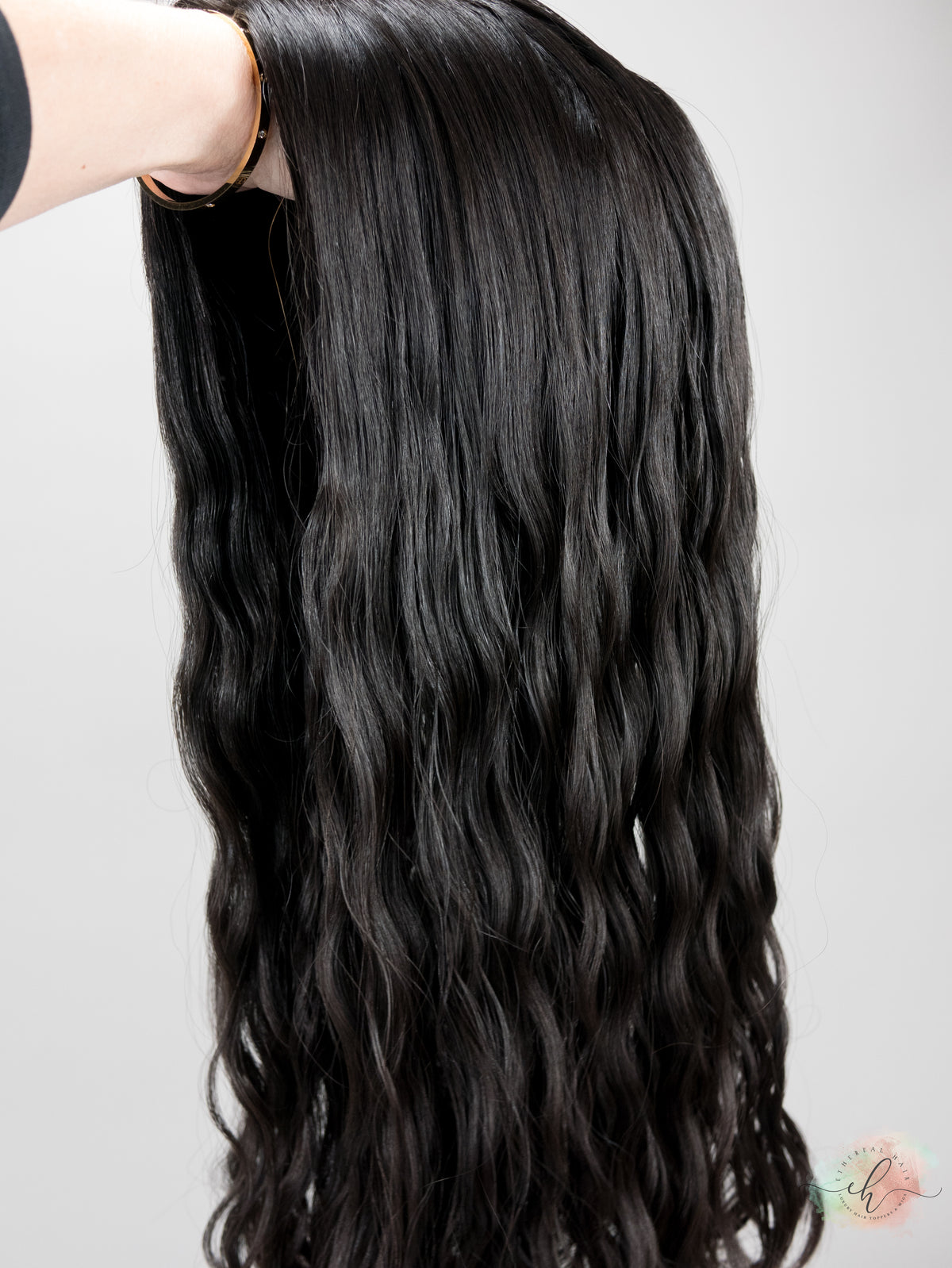 “RAVEN" Premium Topper: Silk Top, 9x9, 25", Curly