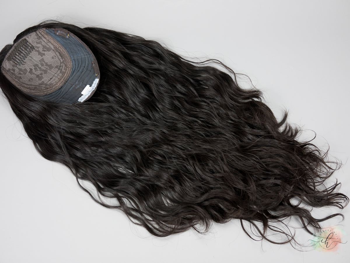 “RAVEN" Premium Topper: Silk Top, 9x9, 25", Curly