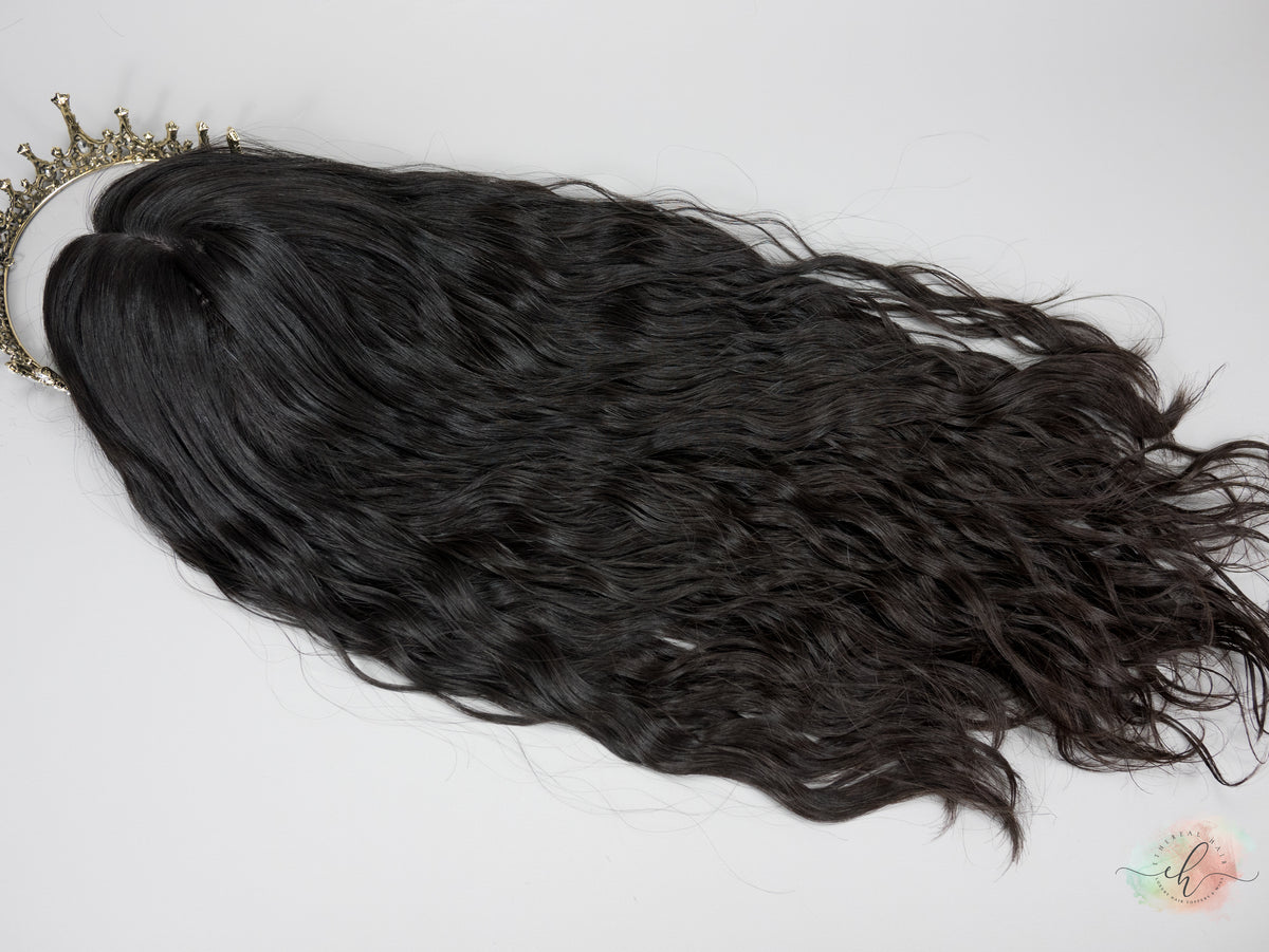 “RAVEN" Premium Topper: Silk Top, 9x9, 25", Curly