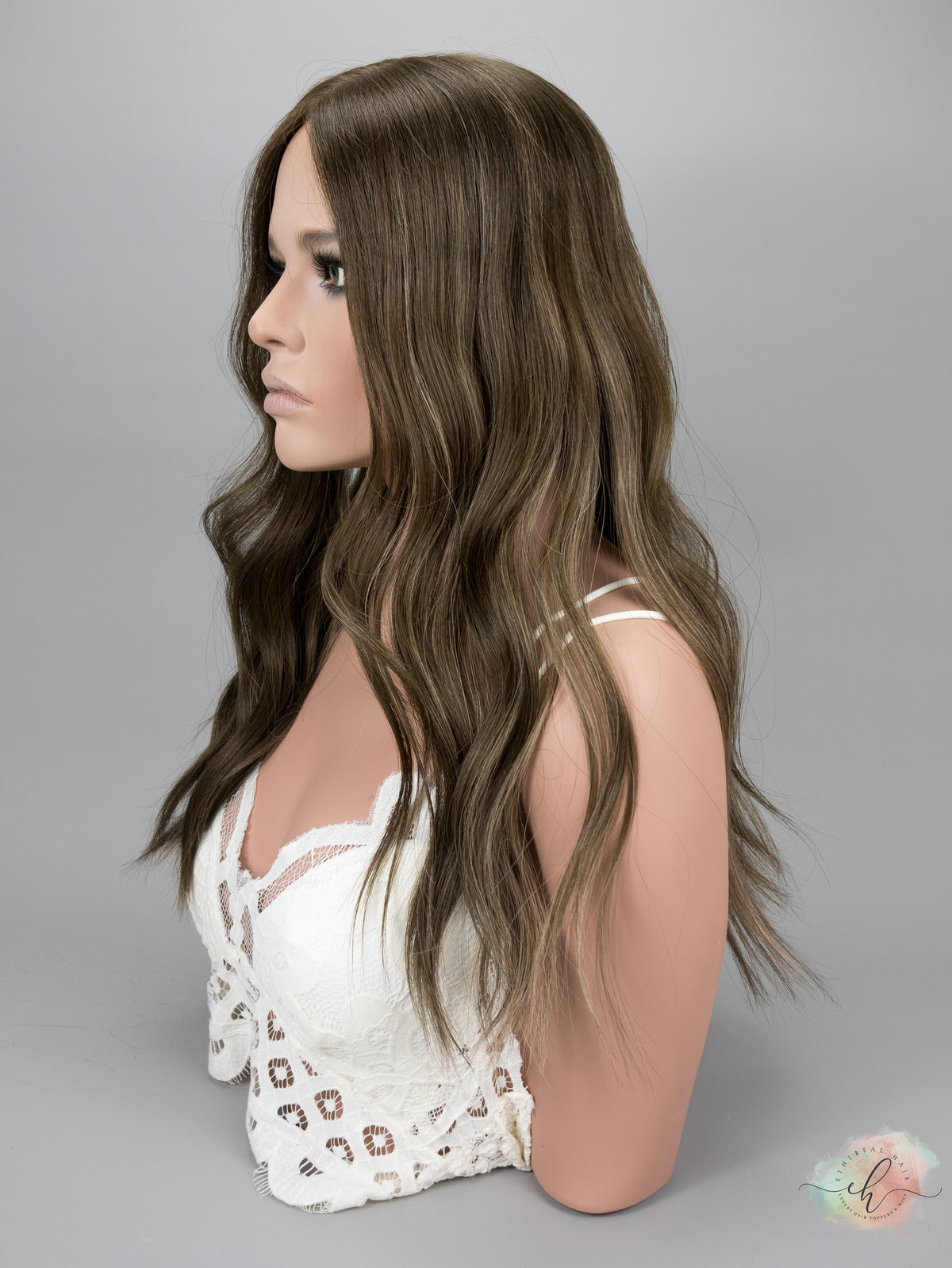 “INDIGO" Premium Topper: Closed Lace Top, 7x7, 21-22"