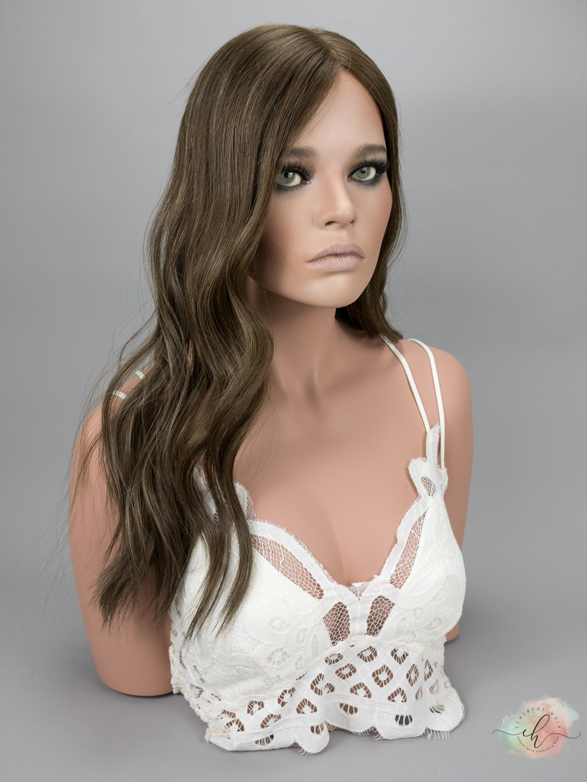 “INDIGO" Premium Topper: Closed Lace Top, 7x7, 21-22"