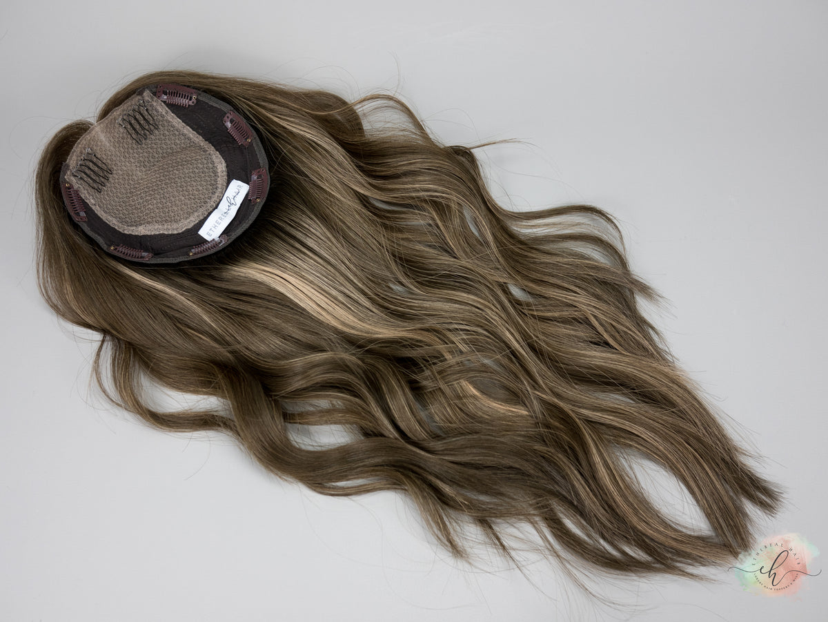 “INDIGO" Premium Topper: Closed Lace Top, 7x7, 21-22"