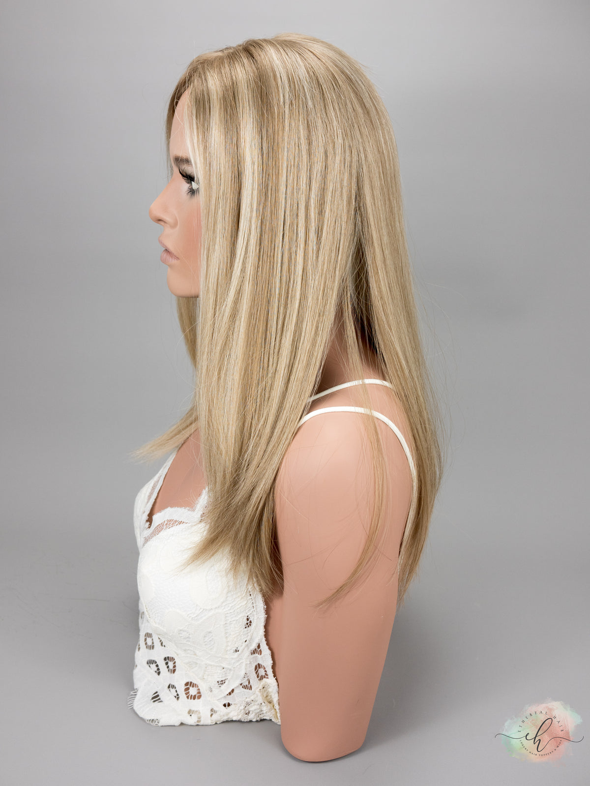 “DARLA" Premium Topper: Closed Lace Top, 8x8, 18-19"