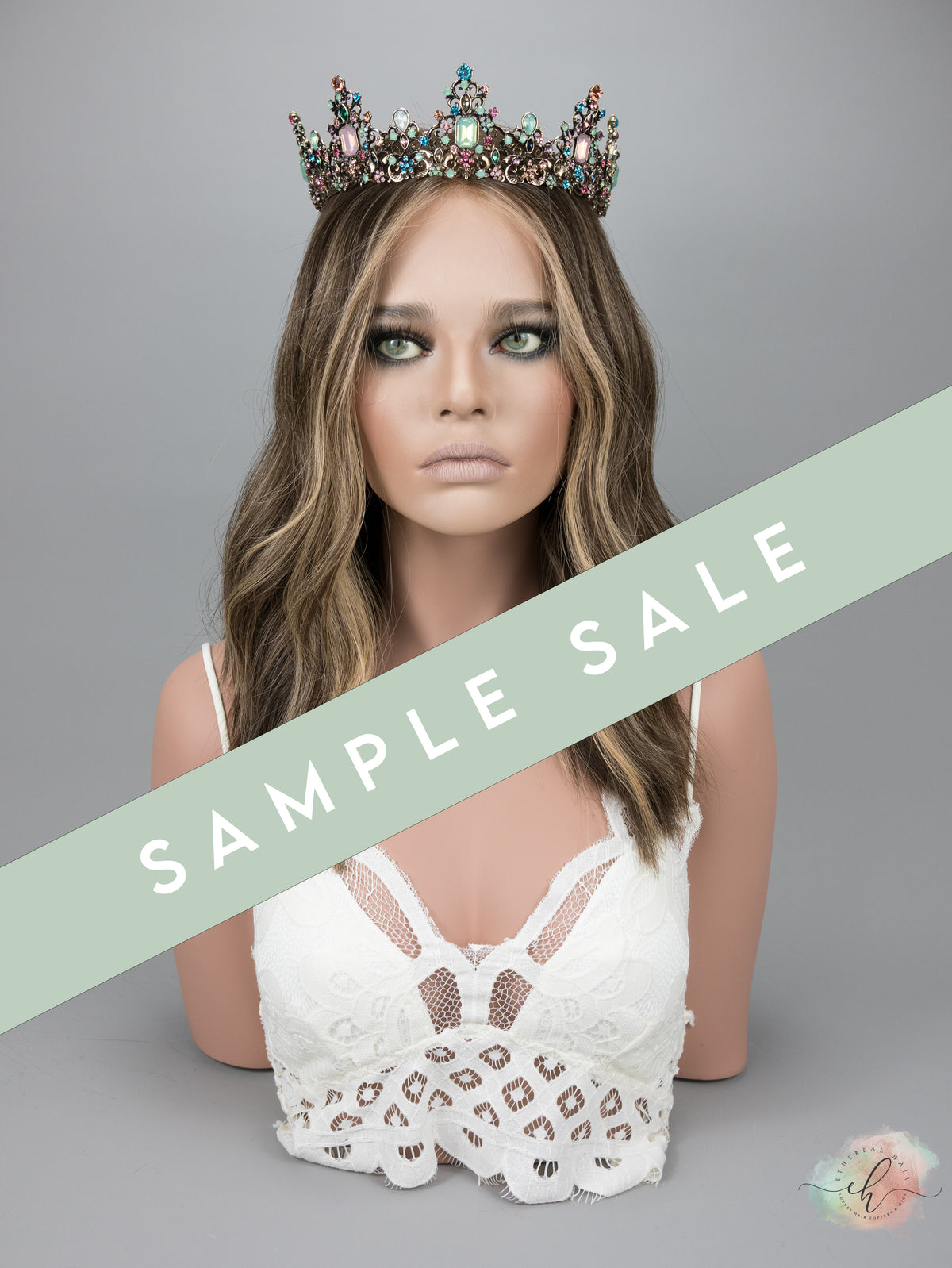 SAMPLE SALE “JACKIE" Premium Wig: Lace Top, Fully Handtied, Sz. S, 18"