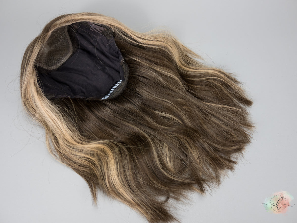 SAMPLE SALE “JACKIE" Premium Wig: Lace Top, Fully Handtied, Sz. S, 18"