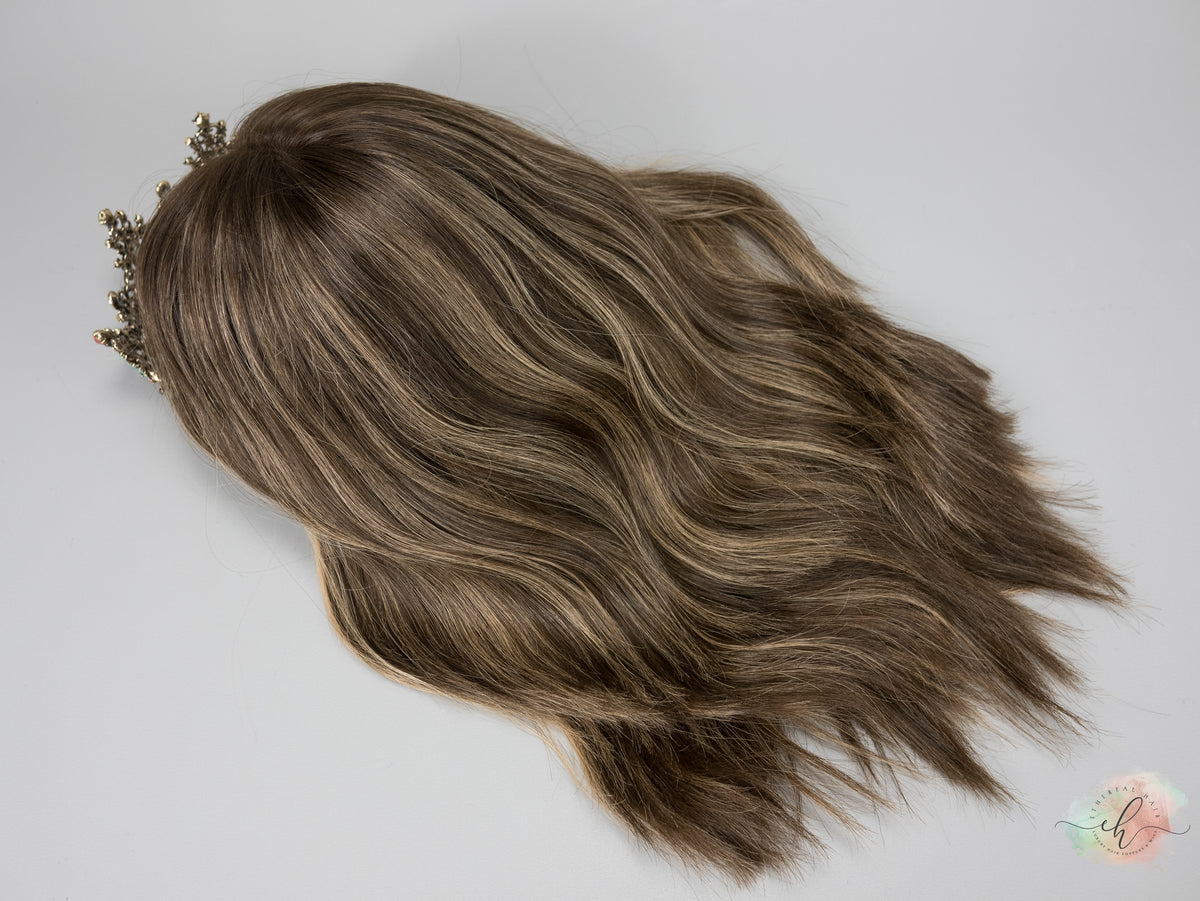 SAMPLE SALE “JACKIE" Premium Wig: Lace Top, Fully Handtied, Sz. S, 18"