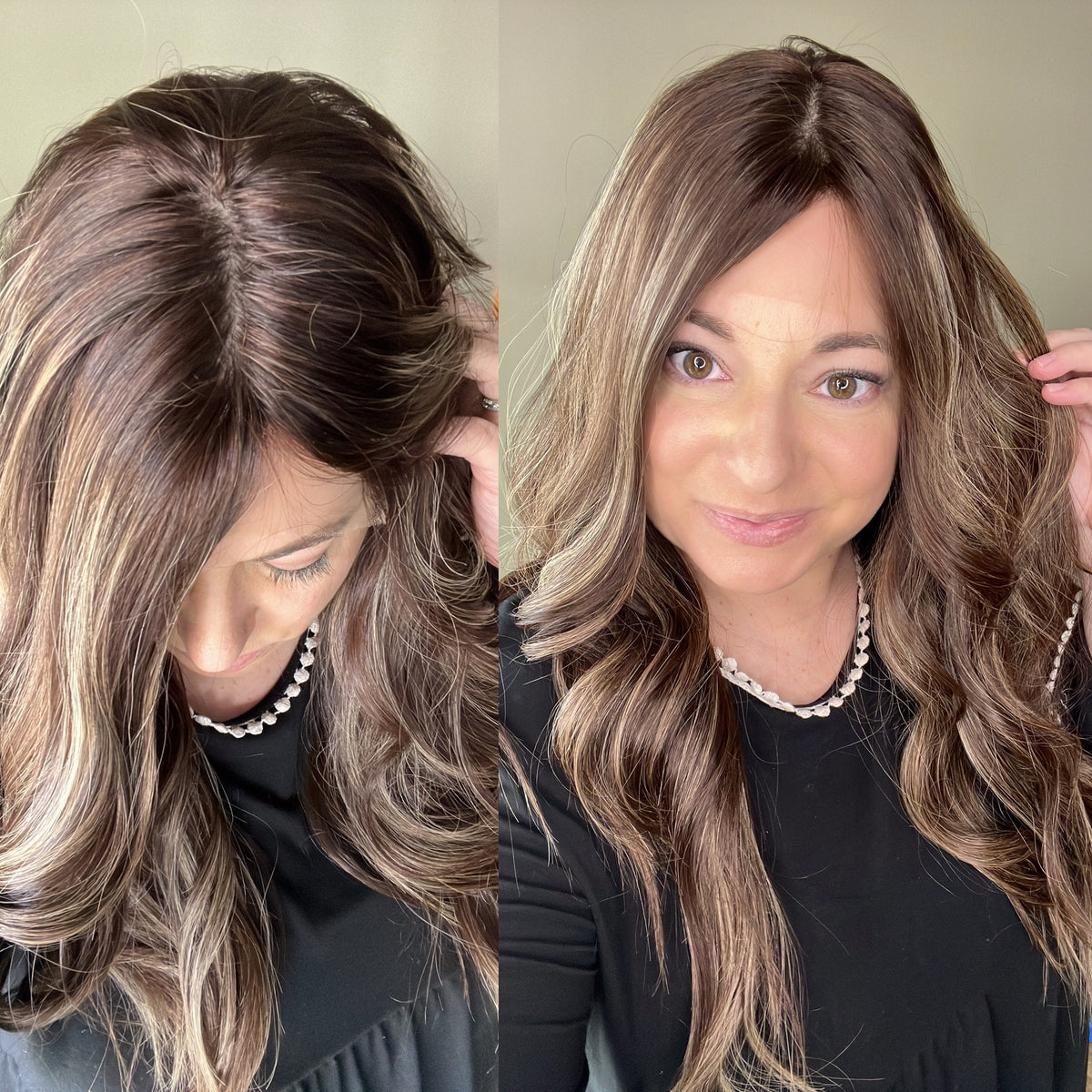 “DEIDRA" Premium Wig: Silk Top Lace Front, Sz. M, 27"