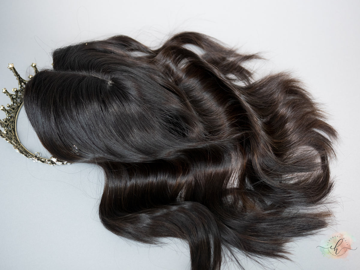 "RAVEN" Premium Topper: Silk Top, 7x7, 14-16", Subtle Caramel Balayage