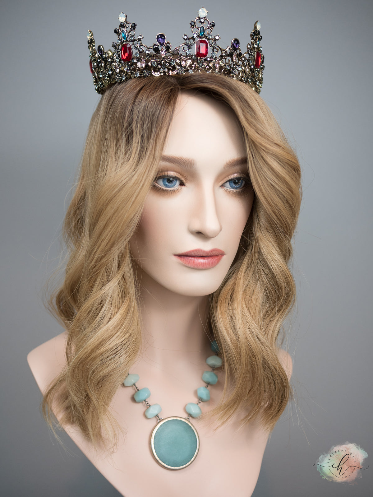 “LIZA" Premium Topper: Silk Top, 7x8, 17", Fully Handtied, Curtain Bangs