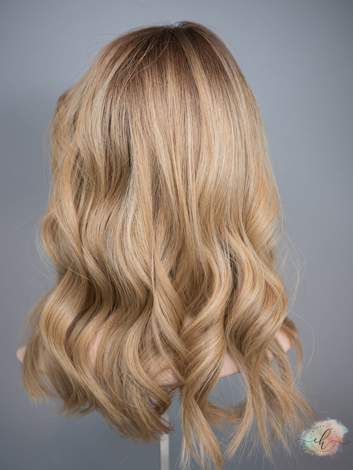 “LIZA" Premium Topper: Silk Top, 7x8, 17", Fully Handtied, Curtain Bangs