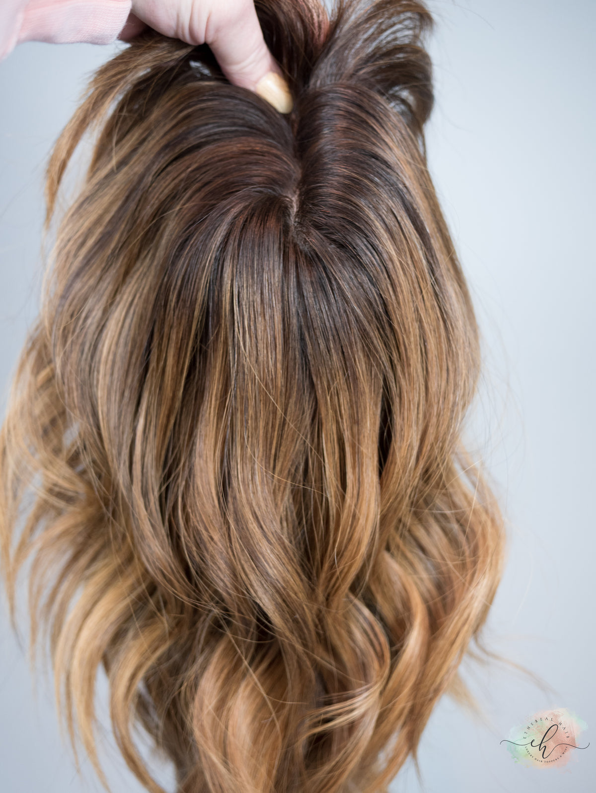 &quot;HAZEL&quot; Premium Topper: Silk Top, 9x9, 16-19&quot;, Bangs