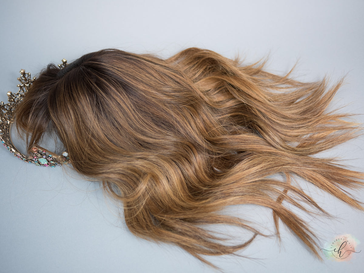 &quot;HAZEL&quot; Premium Topper: Silk Top, 9x9, 16-19&quot;, Bangs