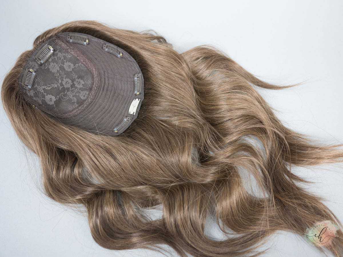 &quot;ELISE&quot; Premium Topper: Silk Top, 8x8, 19-21&quot;, MACHINE SILK TOP