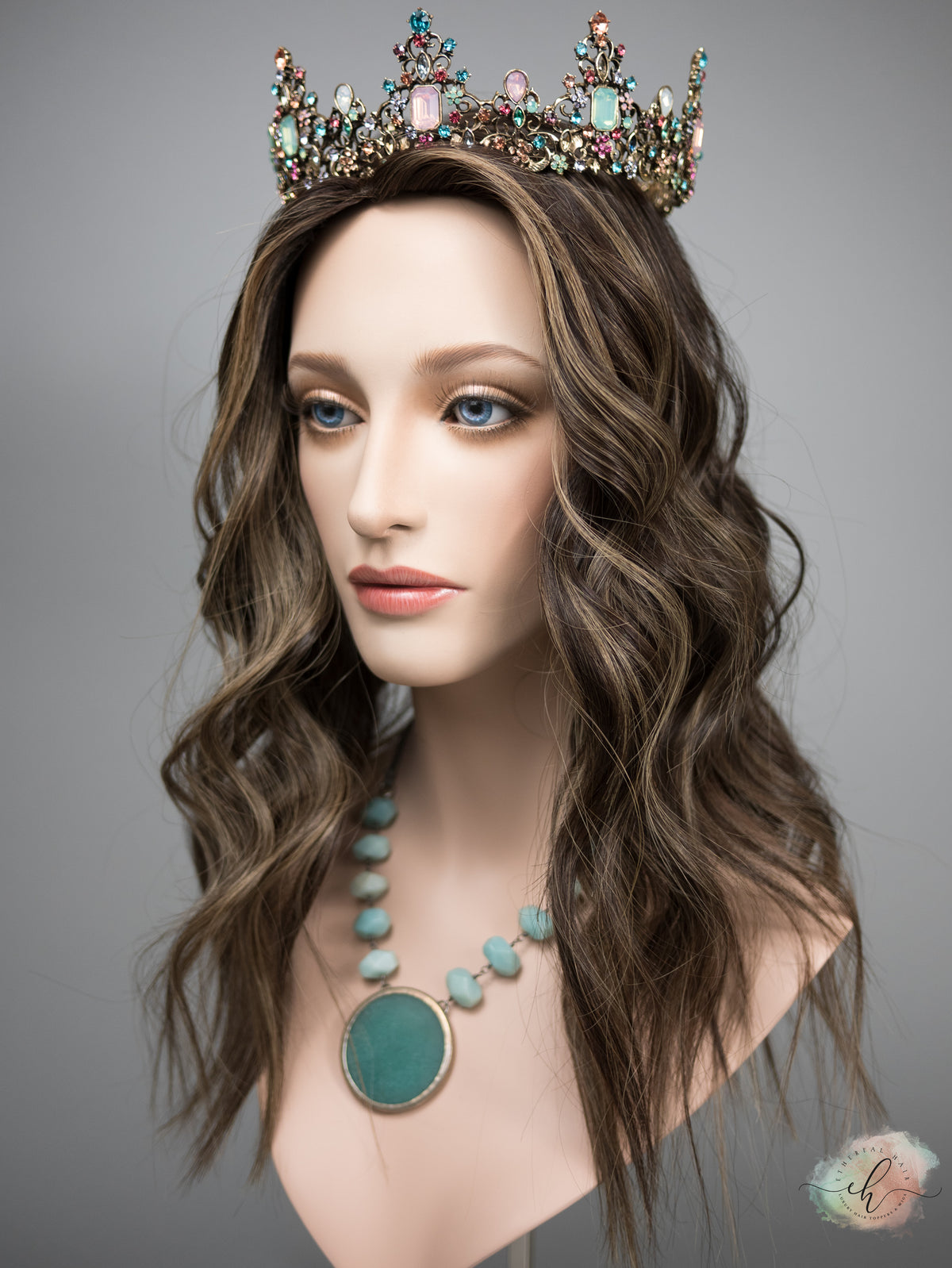 "SERAPHINA" Premium Topper: Silk Top, 9x9, 20-21", MACHINE SILK TOP