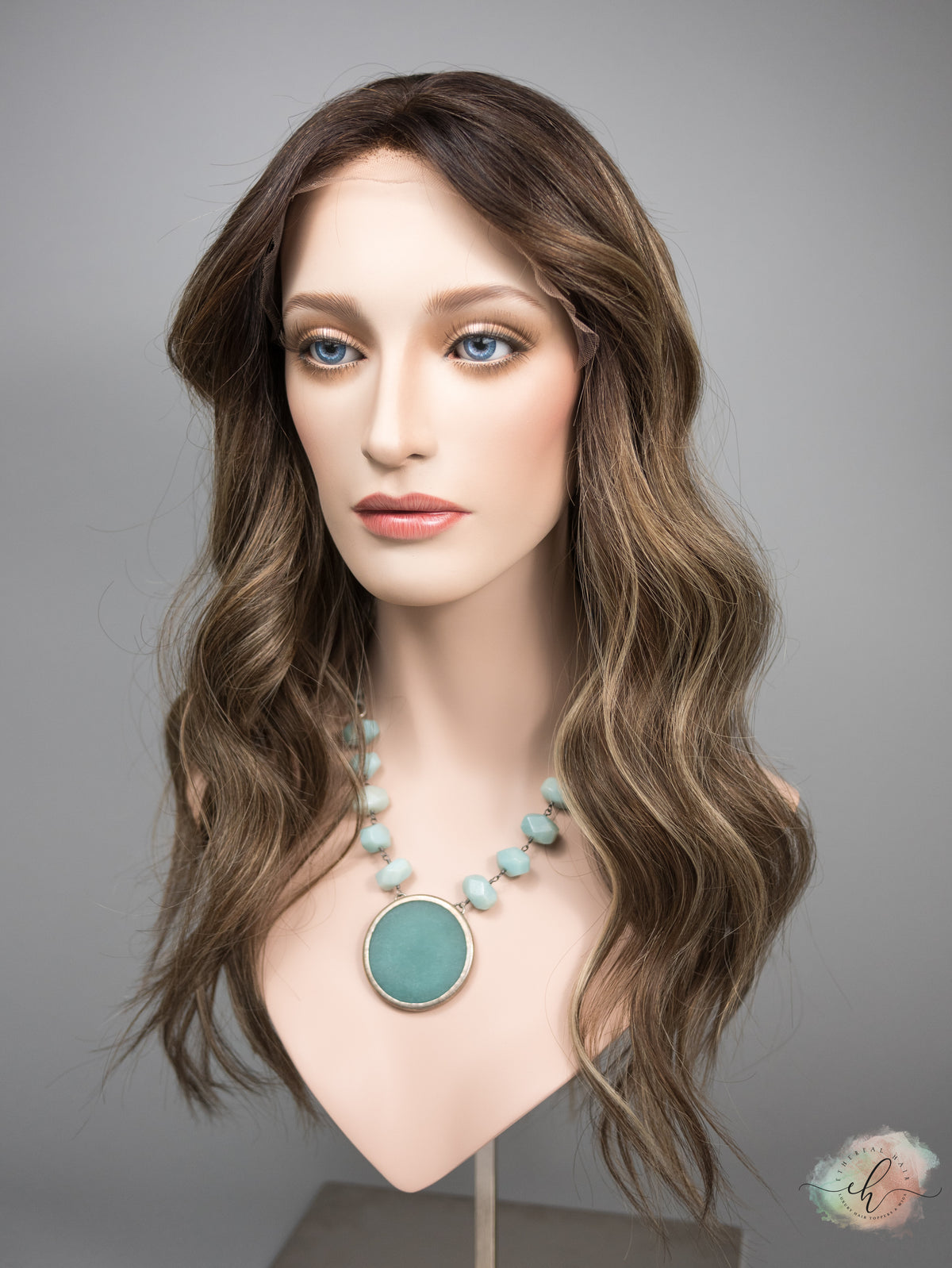 “BALLY" Premium Wig: Lace Top, Sz. M, 24", Curtain Bangs