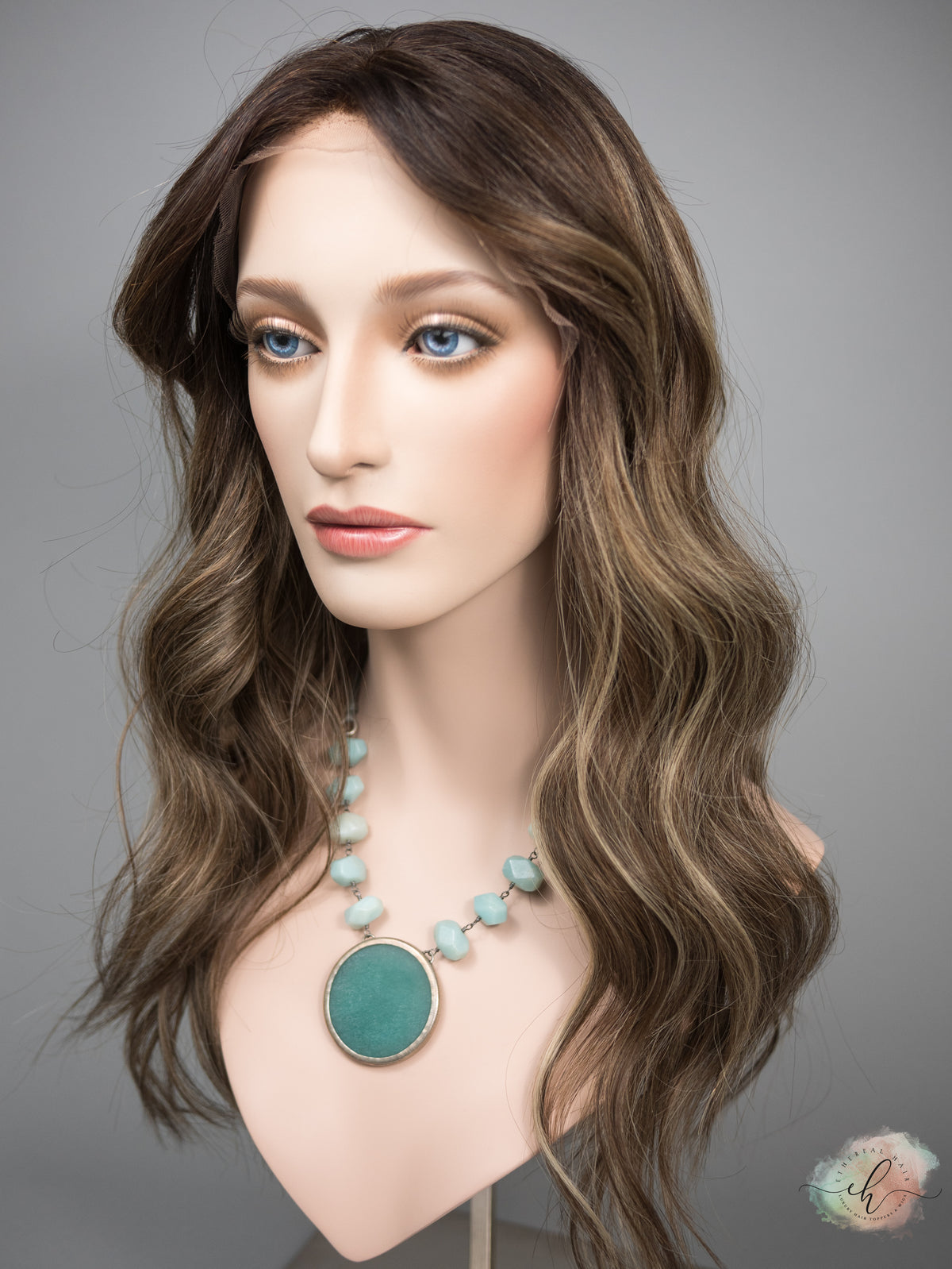 “BALLY" Premium Wig: Lace Top, Sz. M, 24", Curtain Bangs