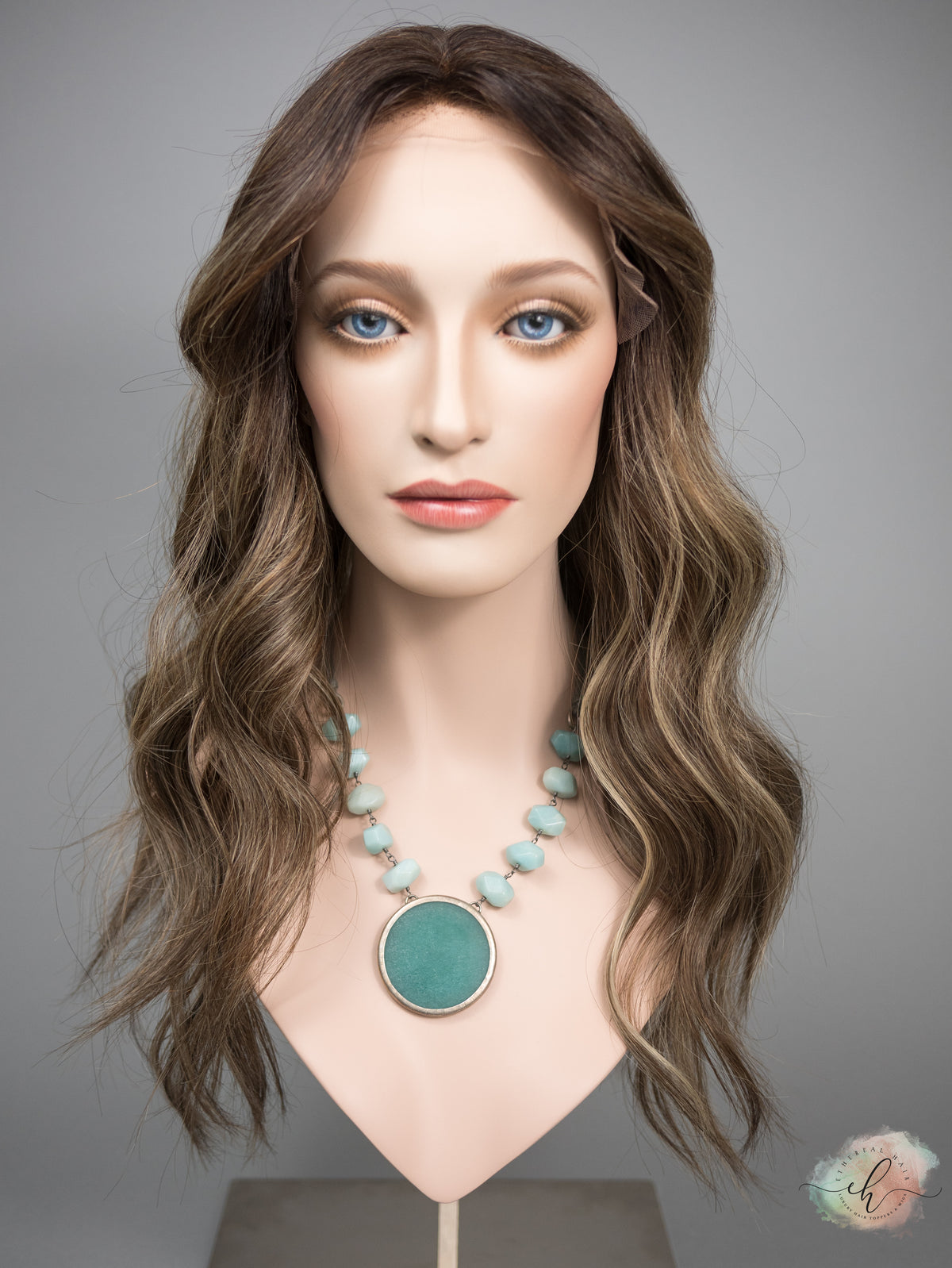 “BALLY" Premium Wig: Lace Top, Sz. M, 24", Curtain Bangs