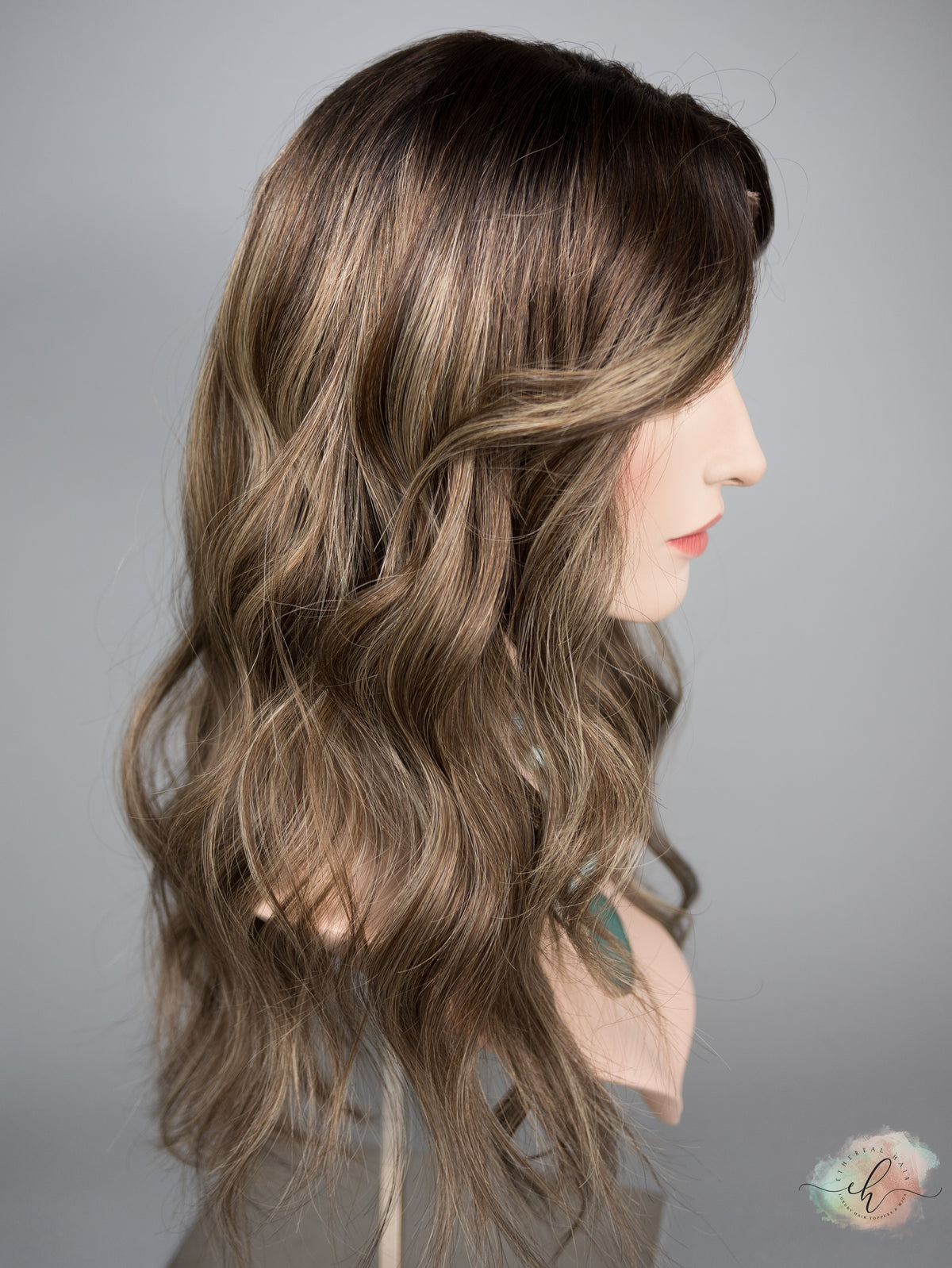 “BALLY" Premium Wig: Lace Top, Sz. M, 24", Curtain Bangs