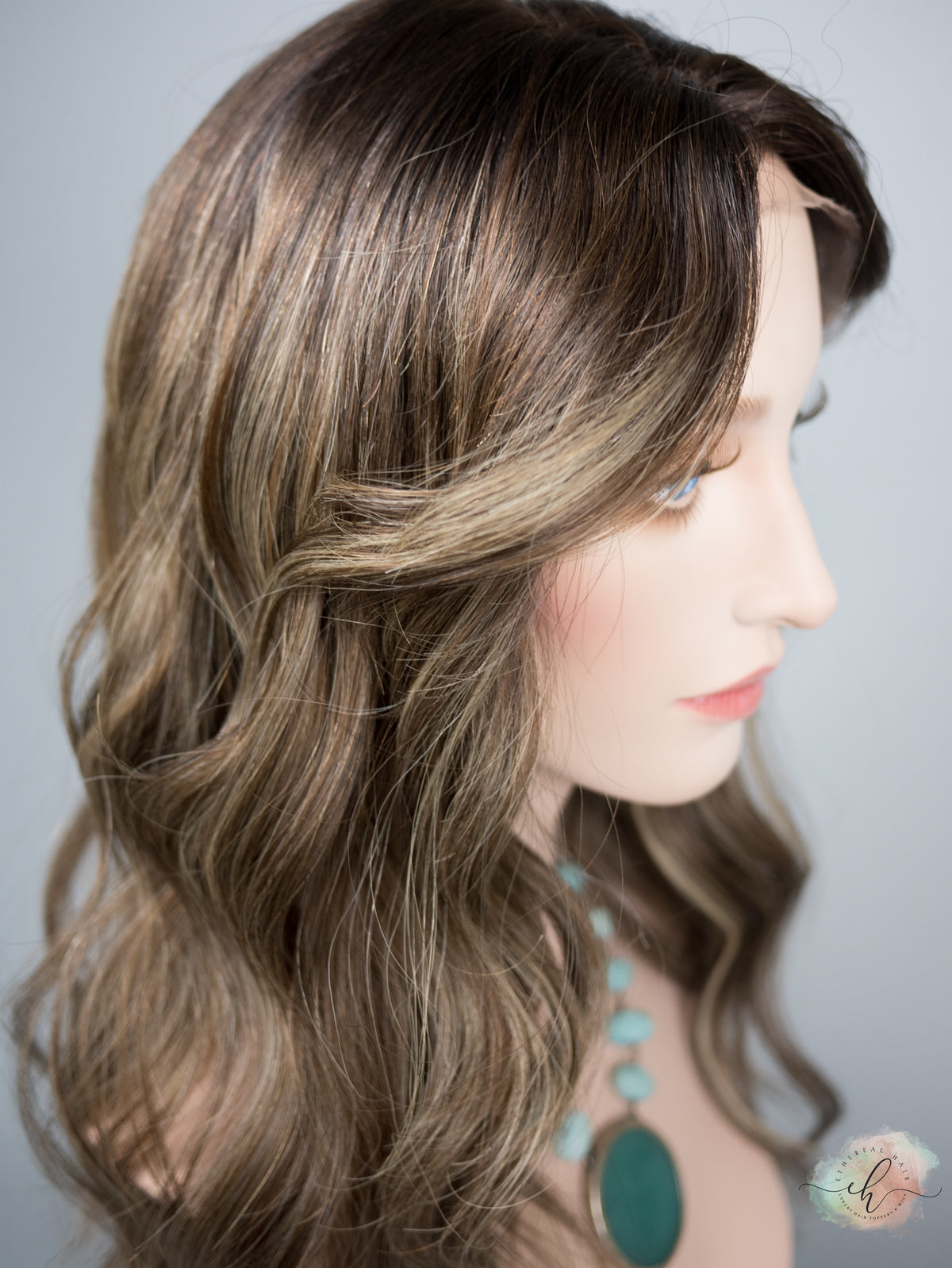 “BALLY" Premium Wig: Lace Top, Sz. M, 24", Curtain Bangs