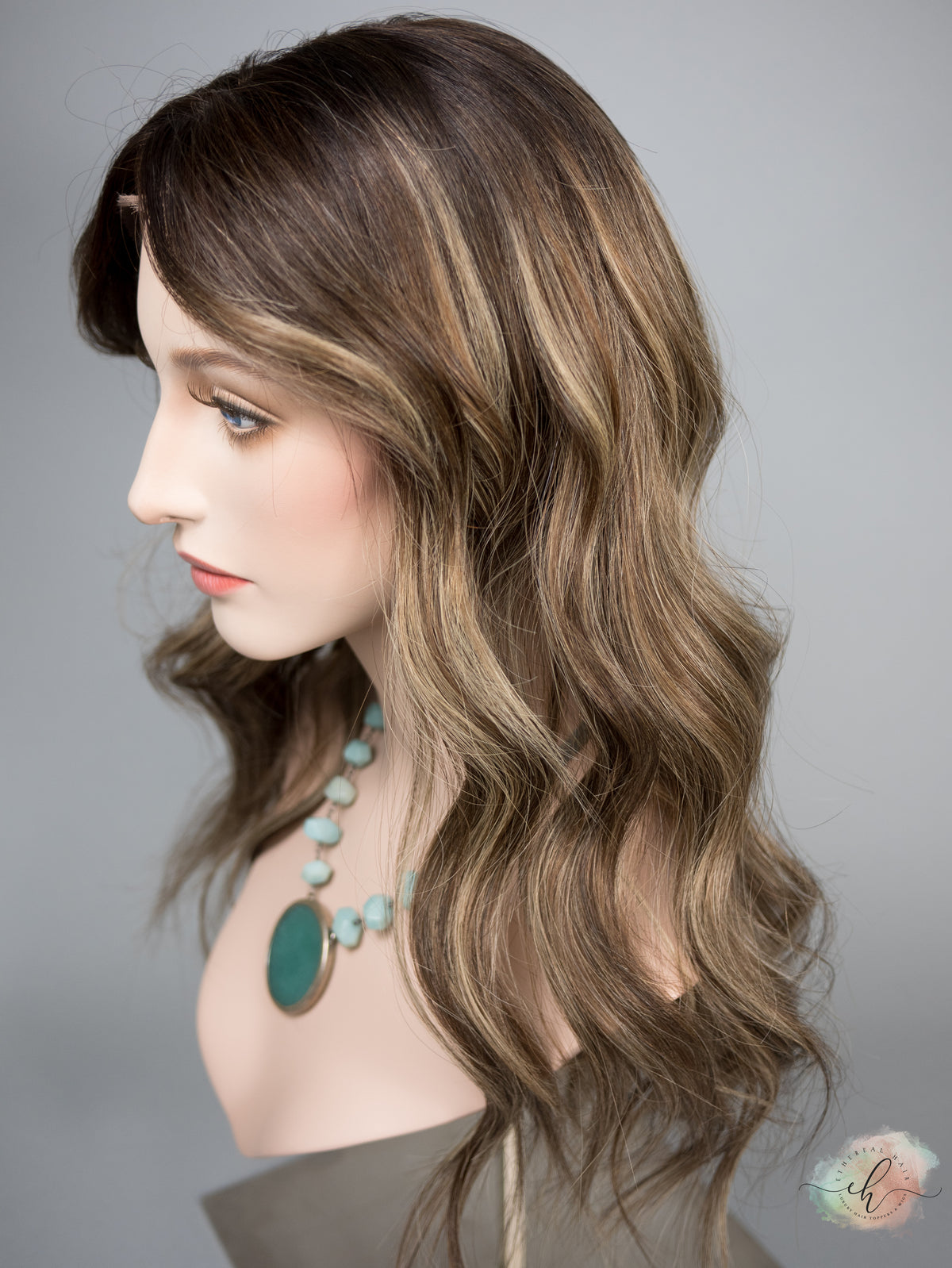 “BALLY" Premium Wig: Lace Top, Sz. M, 24", Curtain Bangs