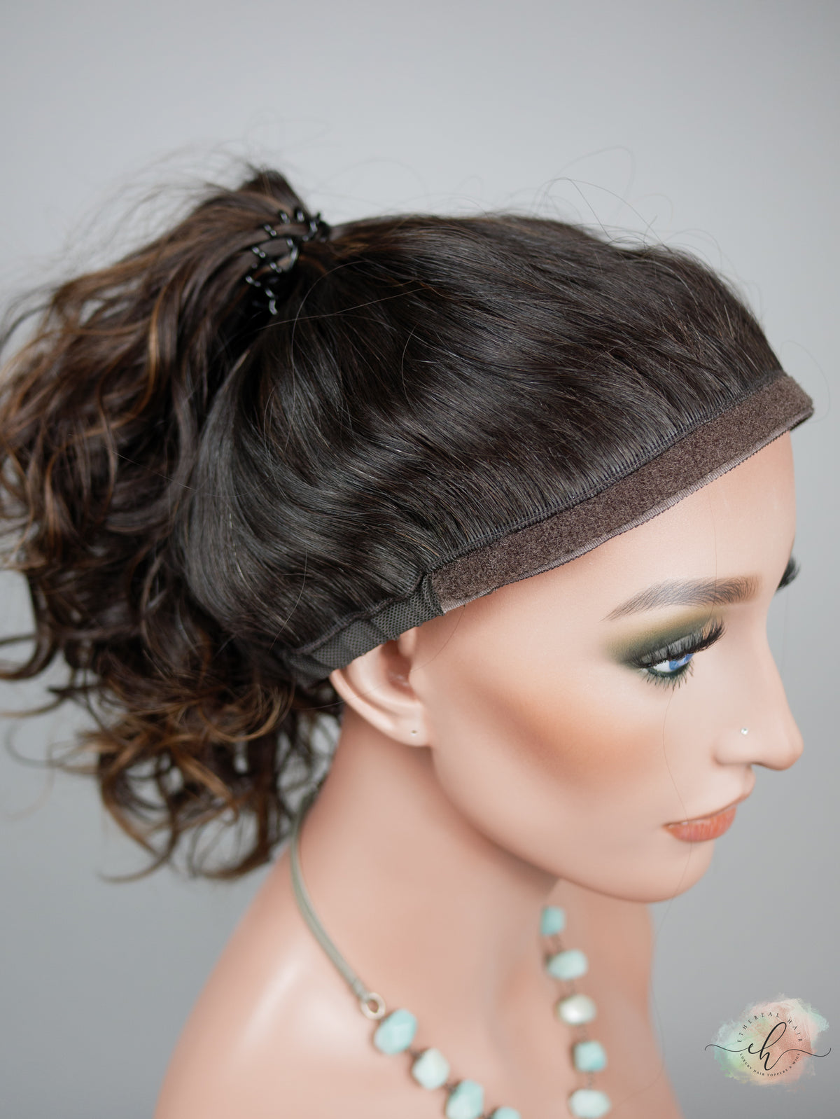 “LARK BALAYAGE" Premium Pony Wig: Sz. M, 21", Curly