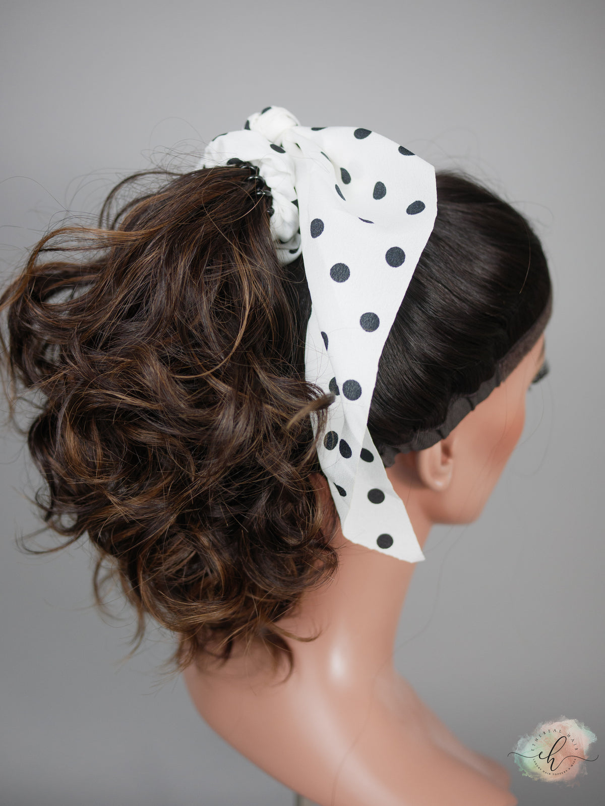 “LARK BALAYAGE" Premium Pony Wig: Sz. M, 21", Curly