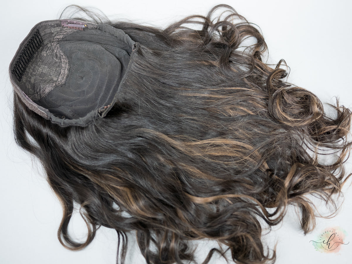 “LARK BALAYAGE" Premium Pony Wig: Sz. M, 21", Curly