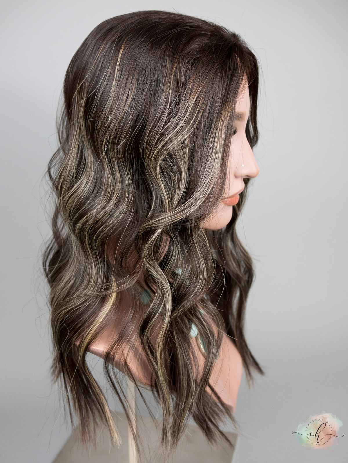 SAMPLE SALE "LUNA BALAYAGE" Premium Topper:  Fully Wefted, 6x6, 20"