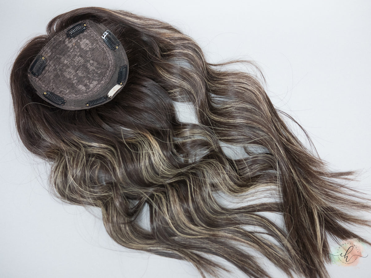 SAMPLE SALE "LUNA BALAYAGE" Premium Topper:  Fully Wefted, 6x6, 20"