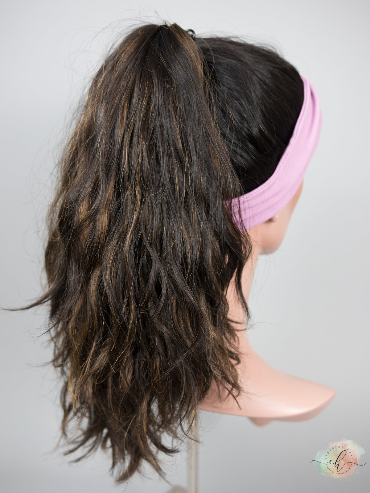 FINAL SALE “LARK BALAYAGE" Premium Pony Wig: Sz. M, 25", Curly