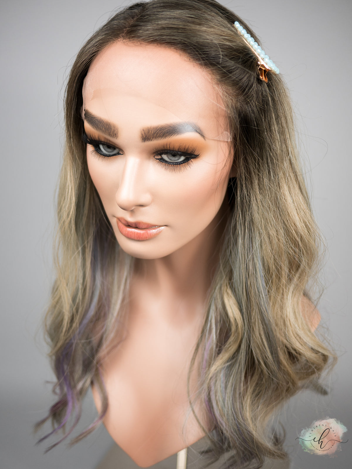 FINAL SALE “PRINCESS OF THE SEA" Exquisite Wig: Lace Top, Sz. M, 21"