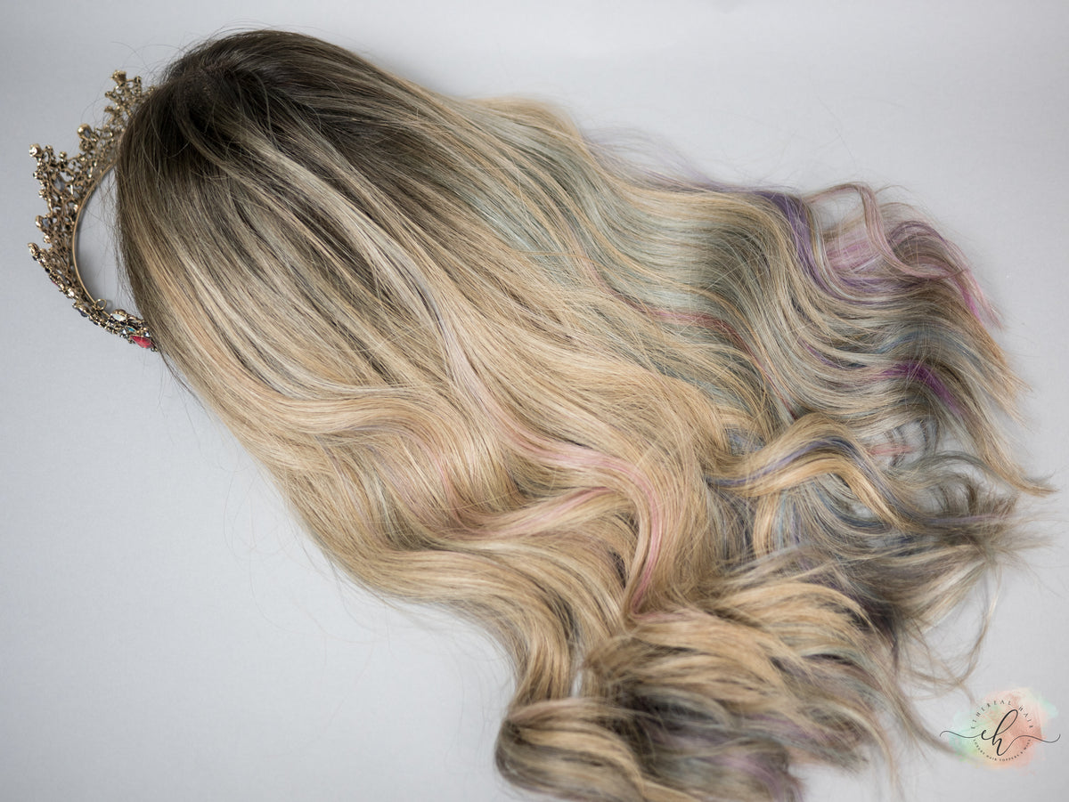 FINAL SALE “PRINCESS OF THE SEA" Exquisite Wig: Lace Top, Sz. M, 21"