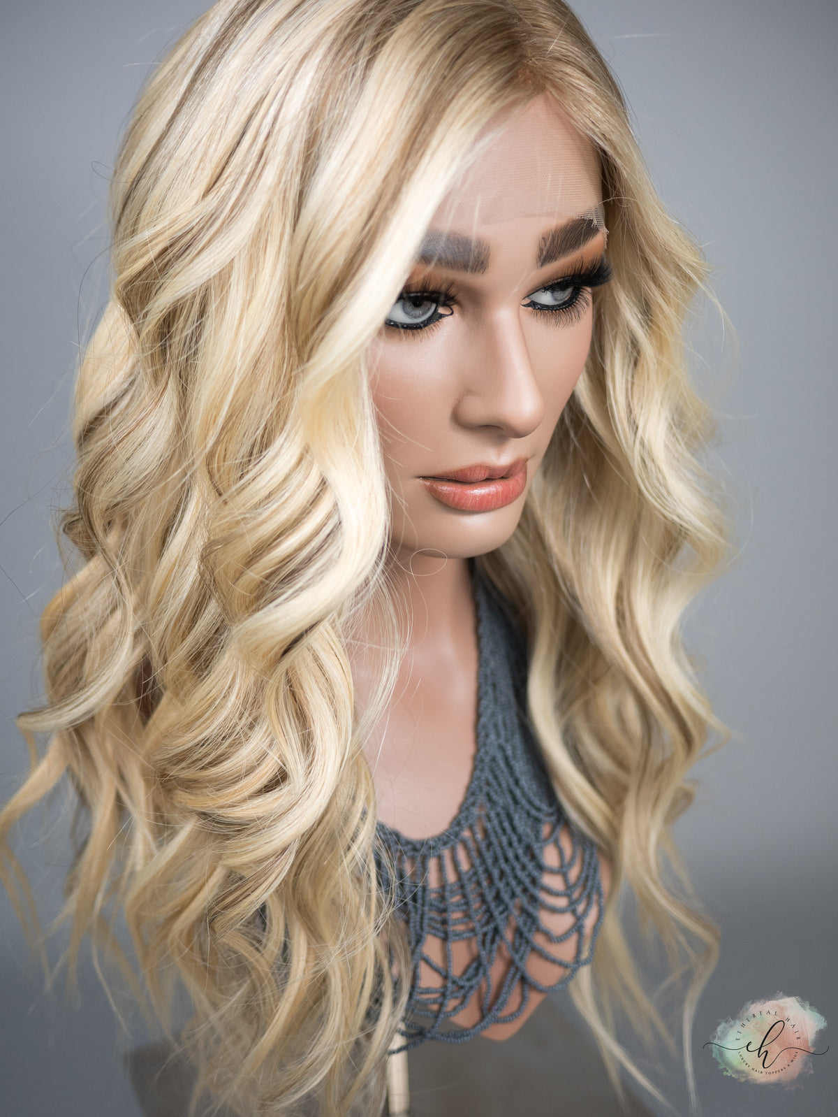 “VICTORIA&quot; Premium Wig: Silk Top Lace Front, Sz. L, 26&quot;