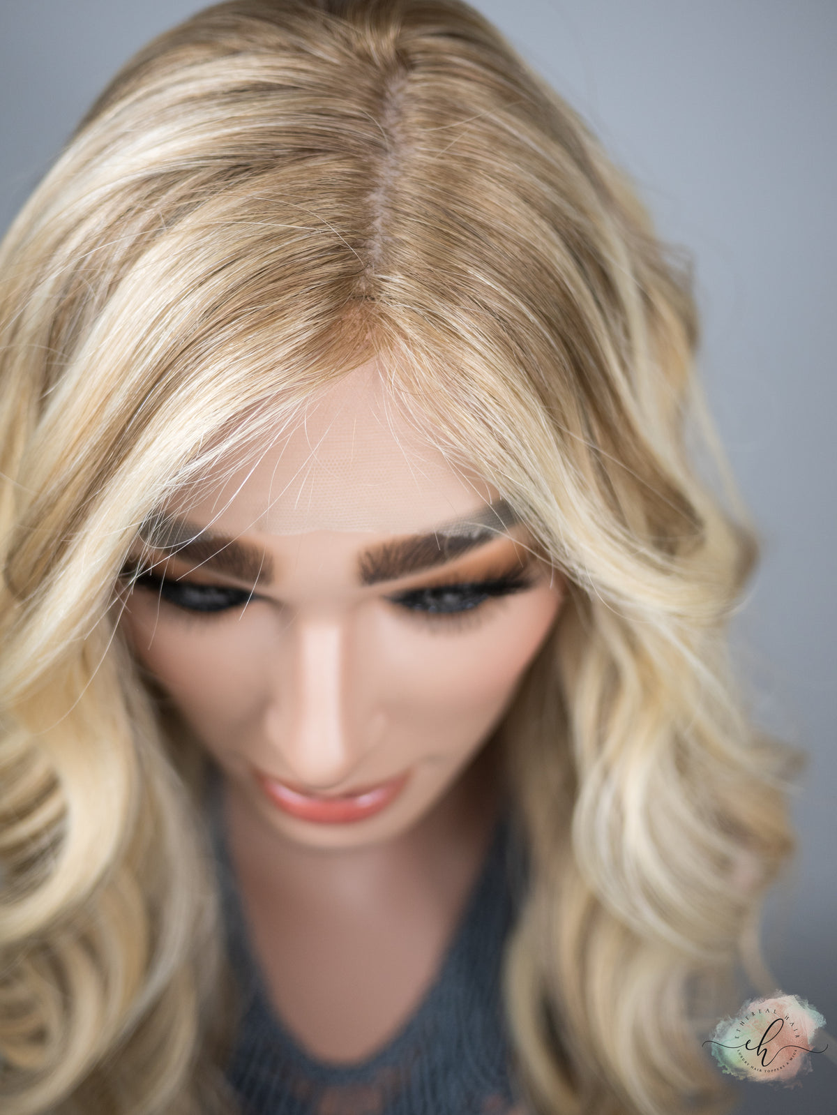 “VICTORIA&quot; Premium Wig: Silk Top Lace Front, Sz. L, 26&quot;