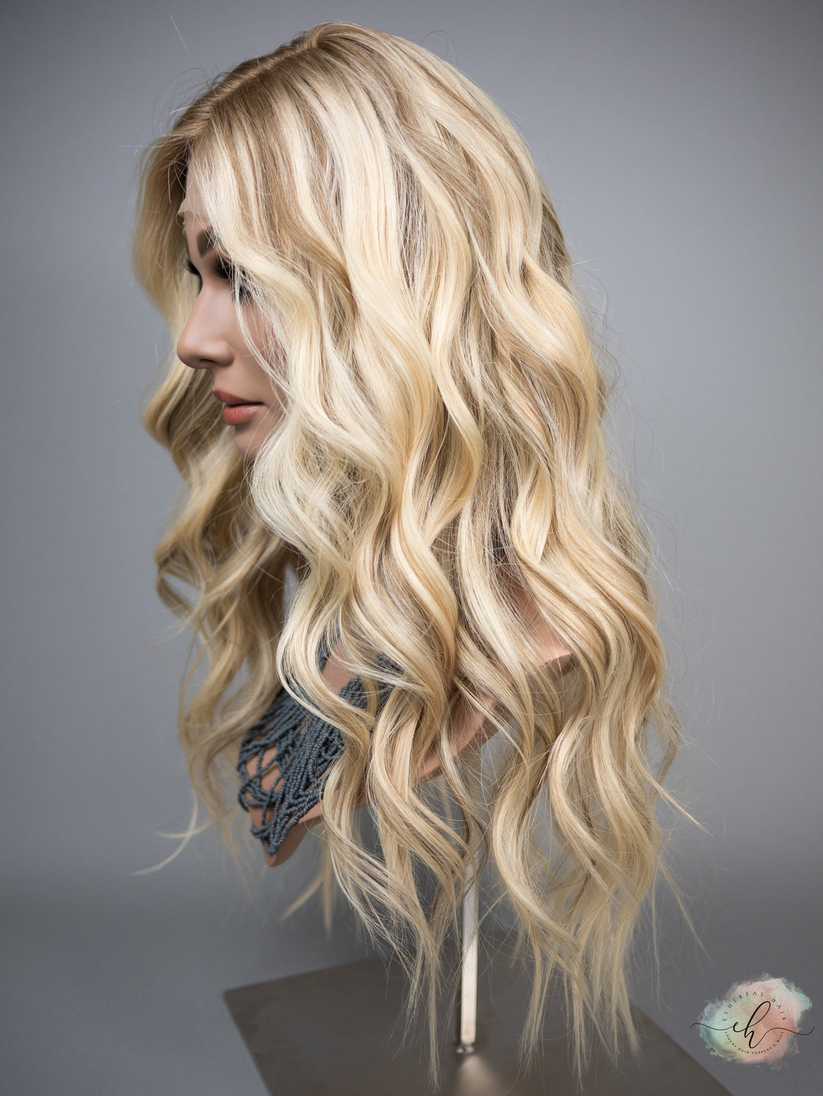 “VICTORIA&quot; Premium Wig: Silk Top Lace Front, Sz. L, 26&quot;